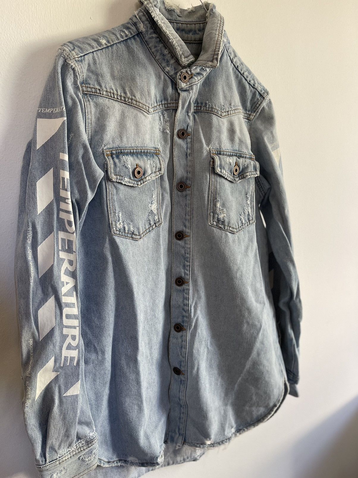 Off-White Off white denim temperature diagonal jacket Size US S / EU 44-46 / 1 - 9 Thumbnail