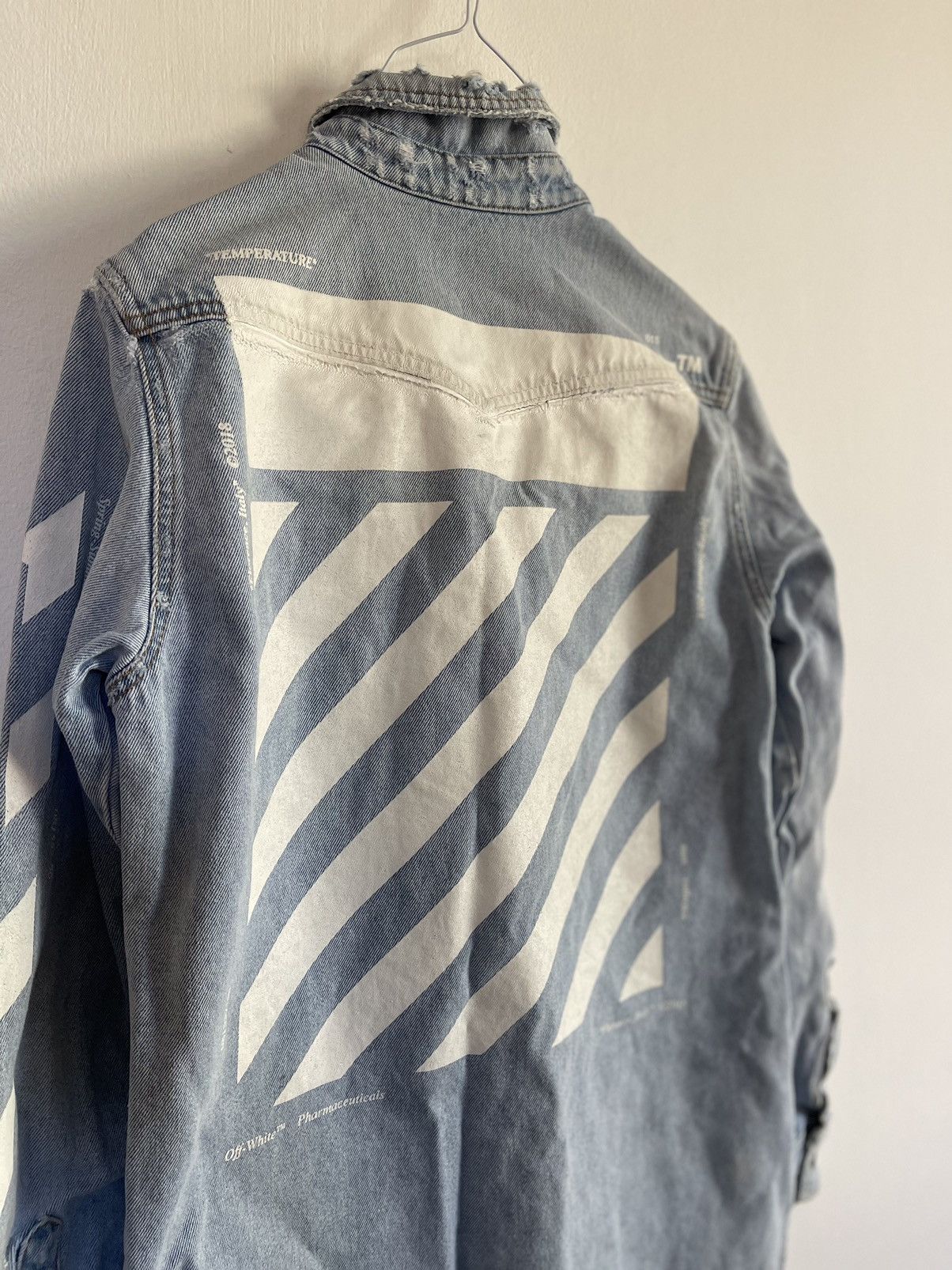Off-White Off white denim temperature diagonal jacket Size US S / EU 44-46 / 1 - 5 Thumbnail