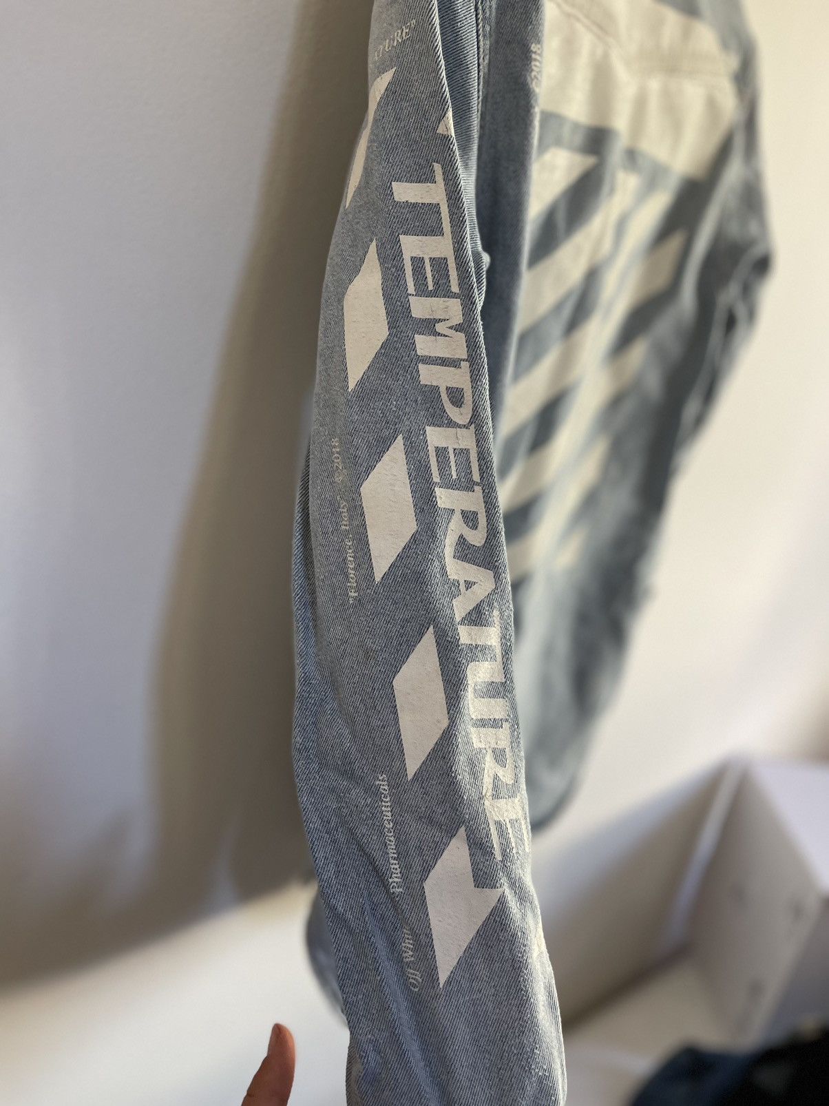 Off-White Off white denim temperature diagonal jacket Size US S / EU 44-46 / 1 - 7 Thumbnail