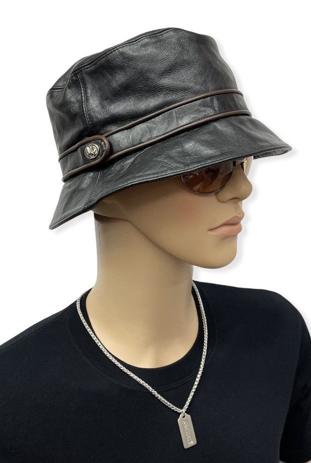 Coach × Genuine Leather × Vintage FIRE SALE!! Vintage COACH Leather Bucket Hat Size ONE SIZE - 3 Thumbnail