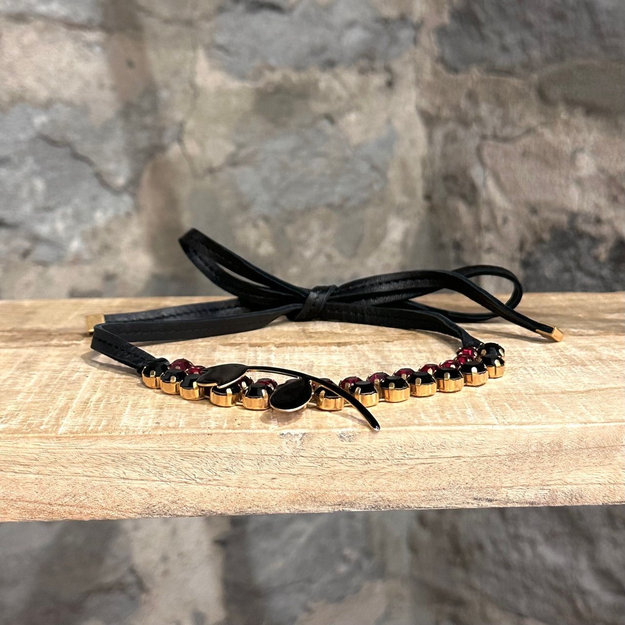 Marni Marni Black Red Crystals Embellished Wrap Choker Necklace Size ONE SIZE - 3 Thumbnail