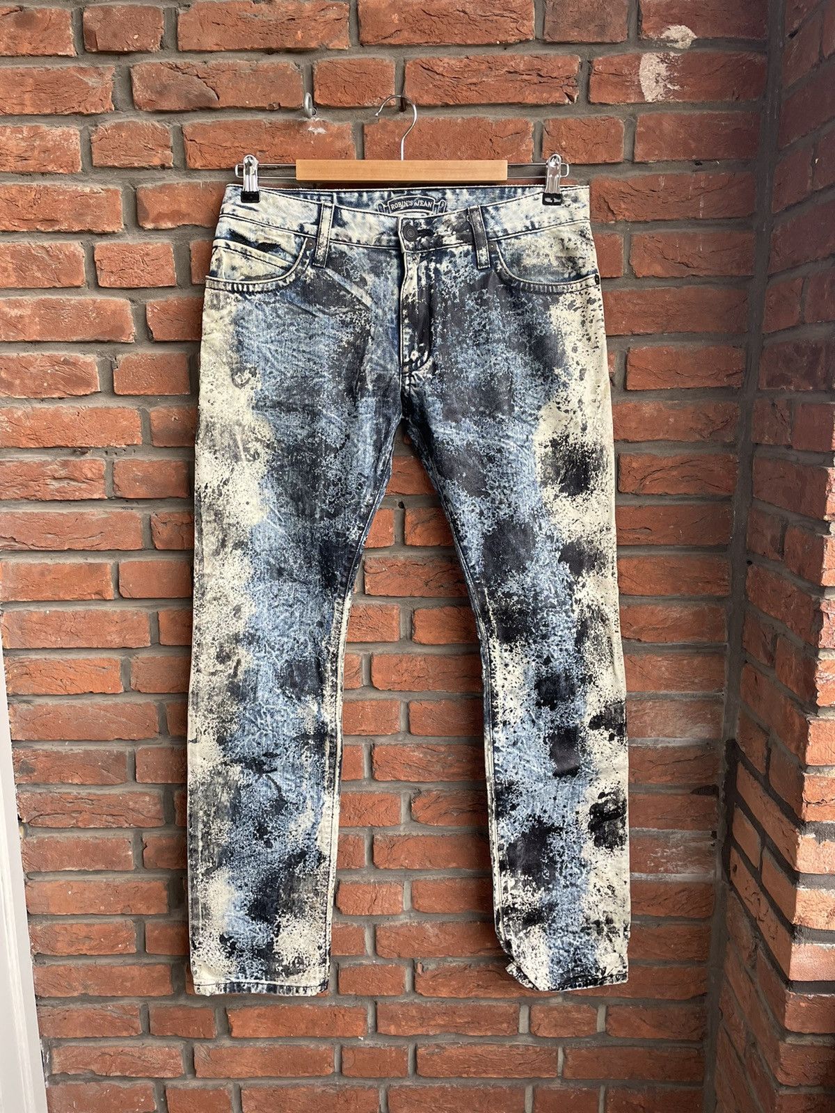 Spray Painted Bleached Jeans