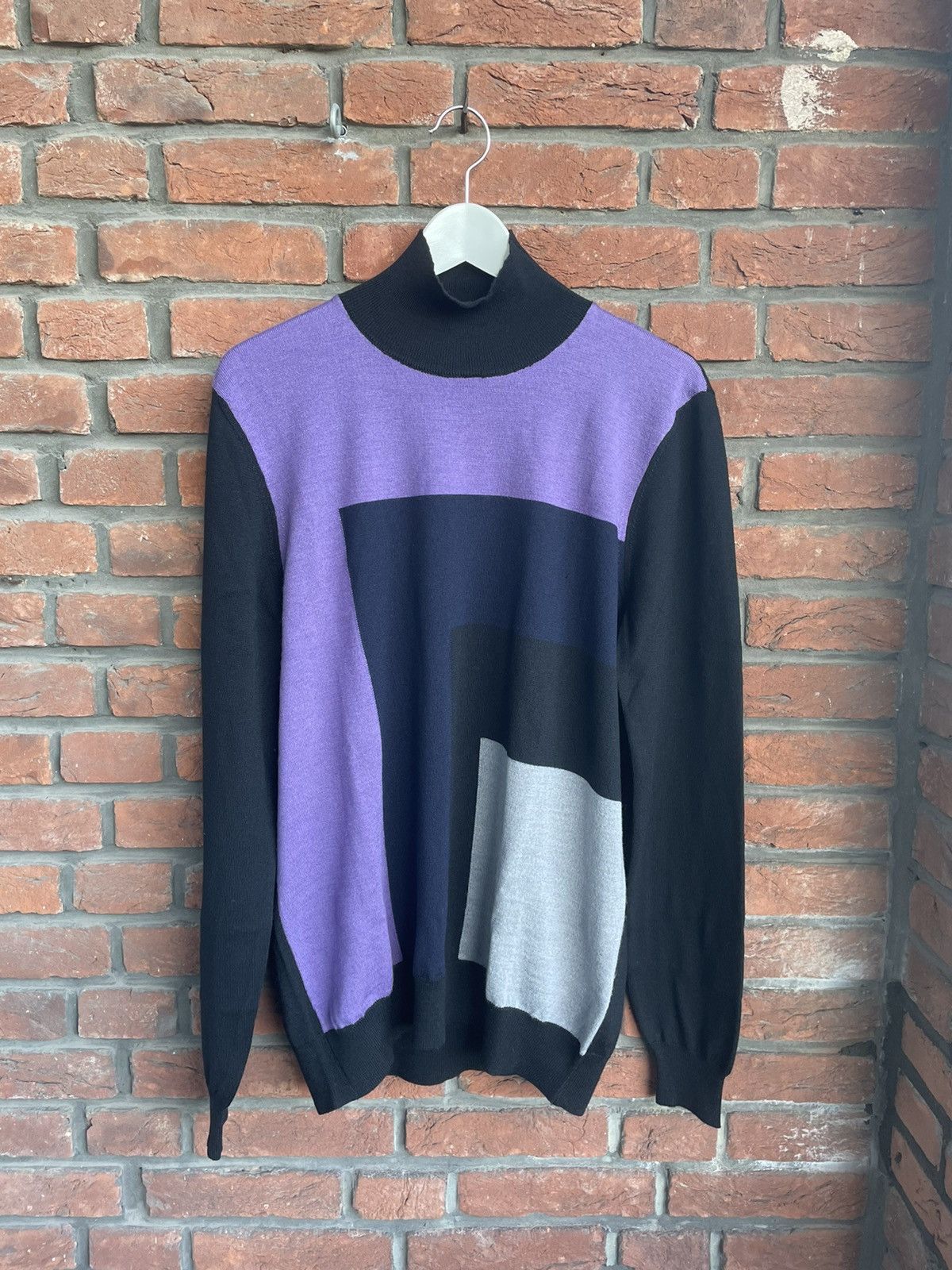 Dirk Bikkembergs Podium Colorblock Turtleneck Sweater Size US XL / EU 56 / 4 - 2 Thumbnail