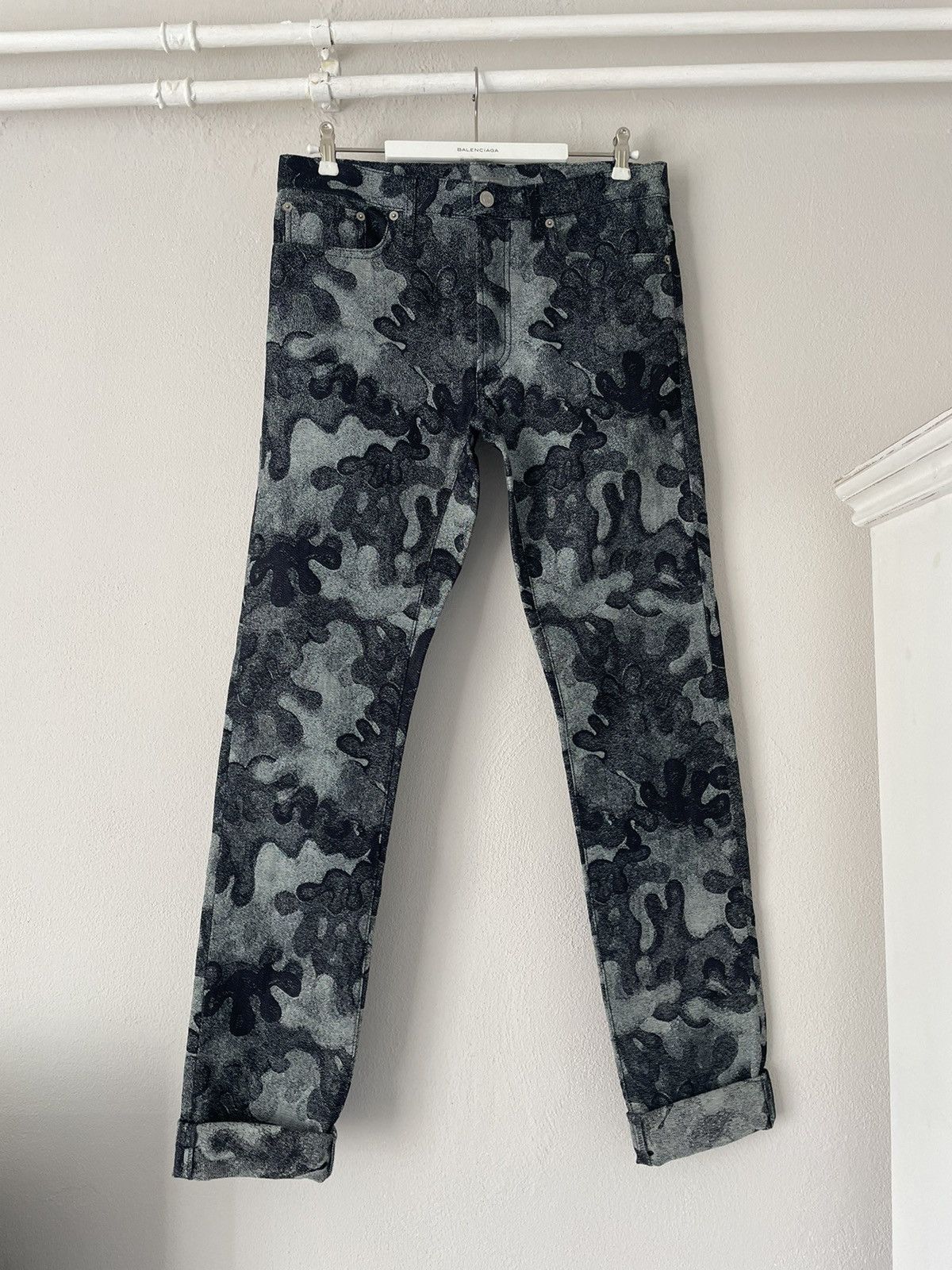 Dior Peter Doig Camo Cuffed Jeans Size US 31 - 1 Thumbnail