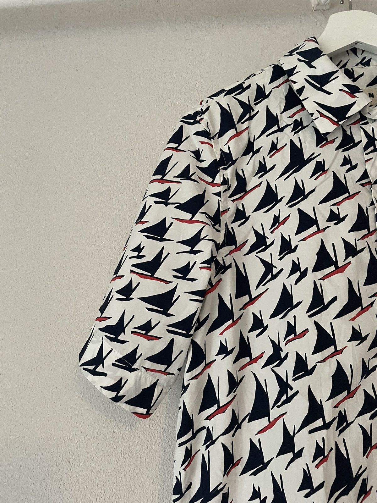 Marni Sailing Boat Print Bowling Shirt Size US M / EU 48-50 / 2 - 2 Thumbnail