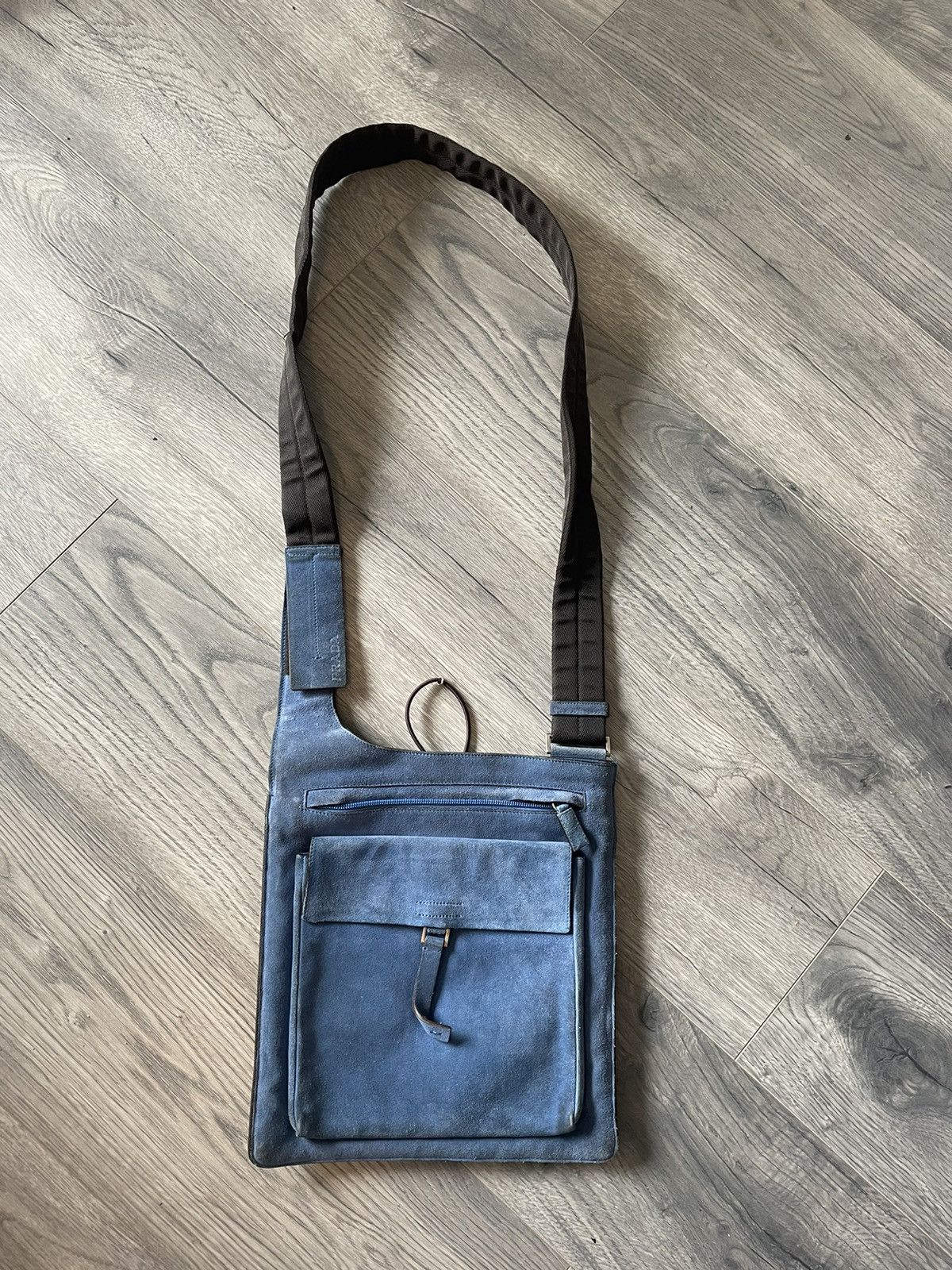 Prada Vintage Messenger Bag in Blue for Men