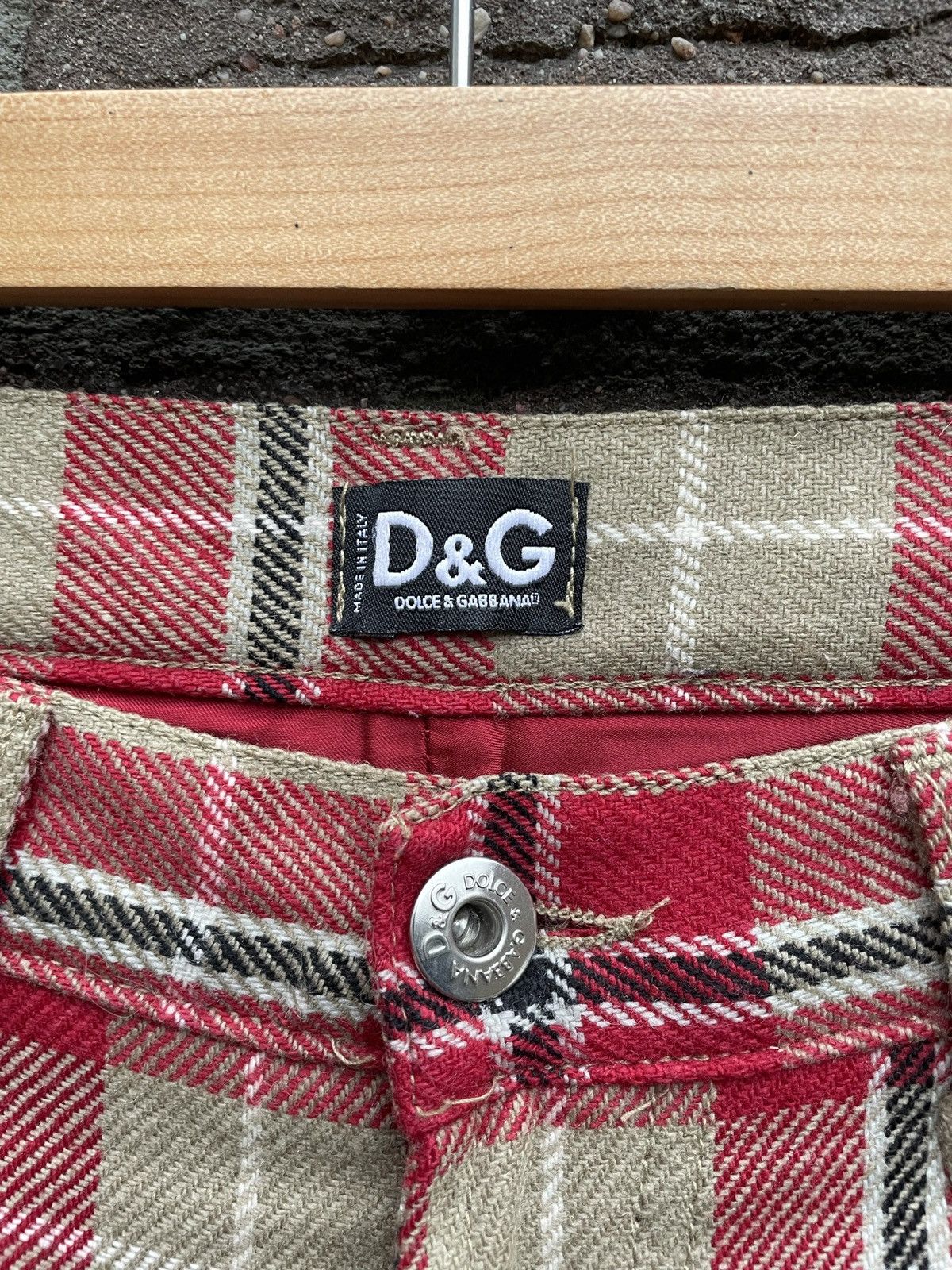 Dolce & Gabbana Red Tartan Plaid Virgin Wool Pants Size US 30 / EU 46 - 2 Thumbnail