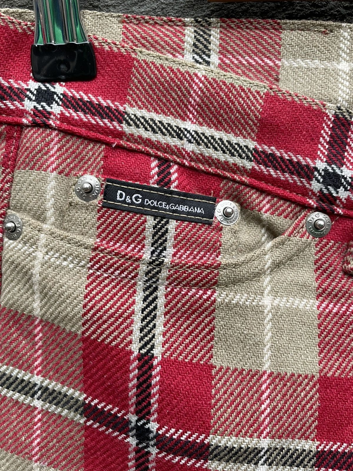 Dolce & Gabbana Red Tartan Plaid Virgin Wool Pants Size US 30 / EU 46 - 3 Thumbnail