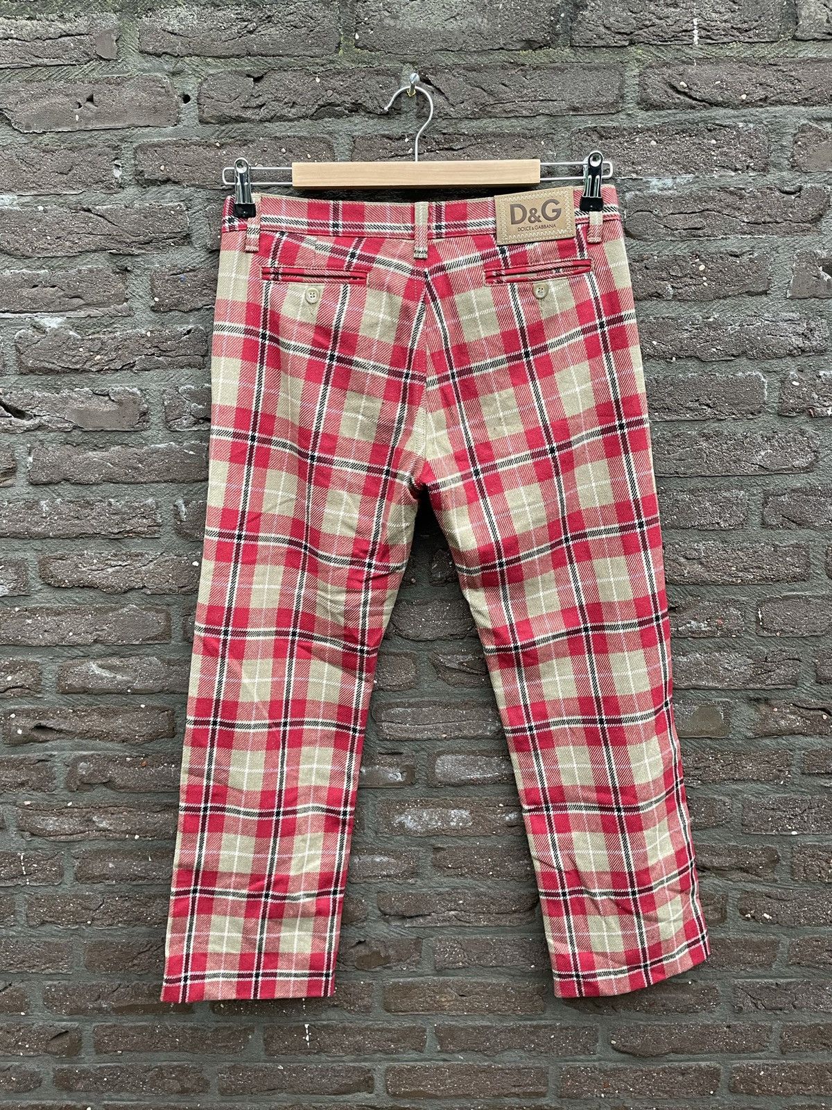 Dolce & Gabbana Red Tartan Plaid Virgin Wool Pants Size US 30 / EU 46 - 4 Thumbnail