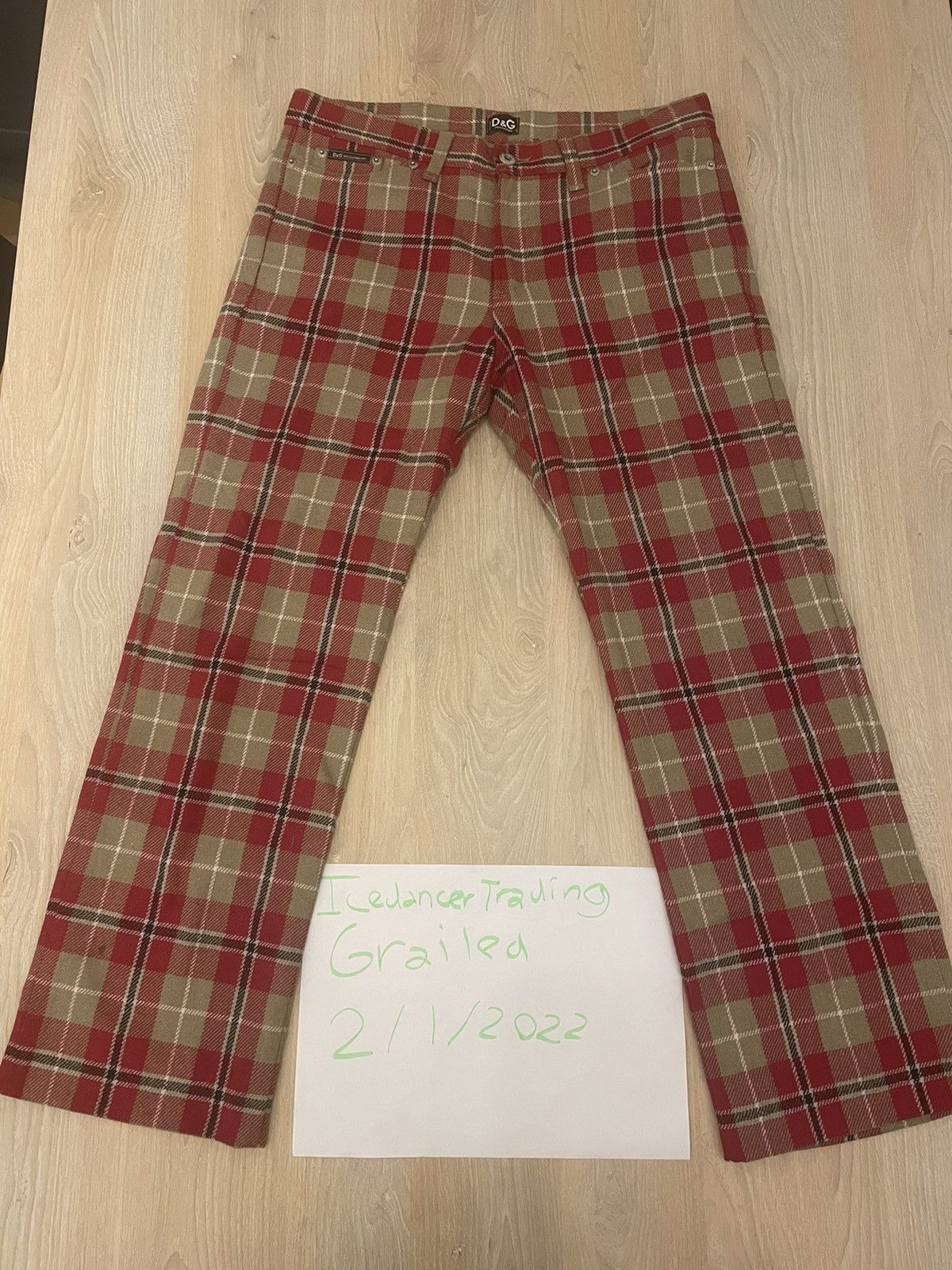 Dolce & Gabbana Red Tartan Plaid Virgin Wool Pants Size US 30 / EU 46 - 10 Thumbnail