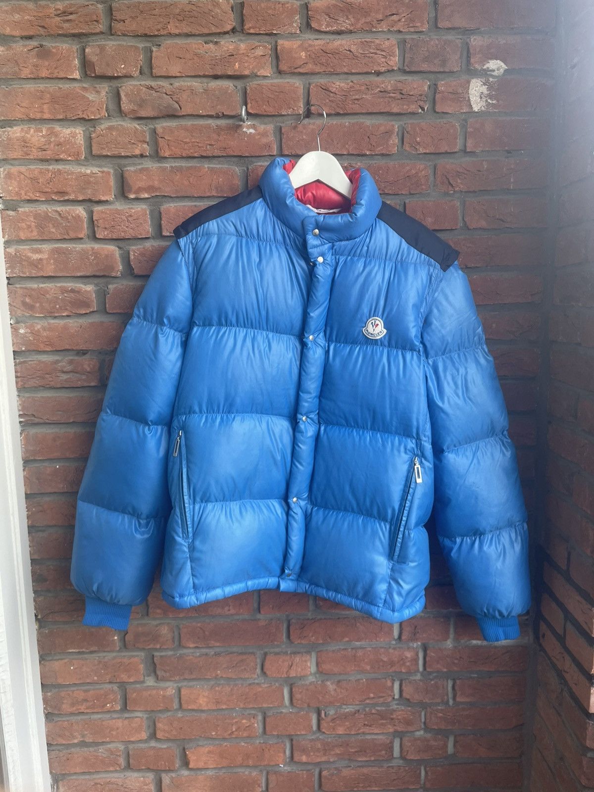 image of Vintage Moncler Grenoble Down Puffer Jacket in Blue, Men's (Size Medium)