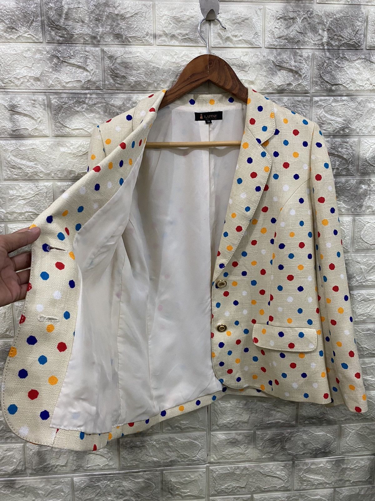 Japanese Brand × Yves Saint Laurent Lapine YSL Print polcadot Jacket Size XS / US 0-2 / IT 36-38 - 10 Thumbnail