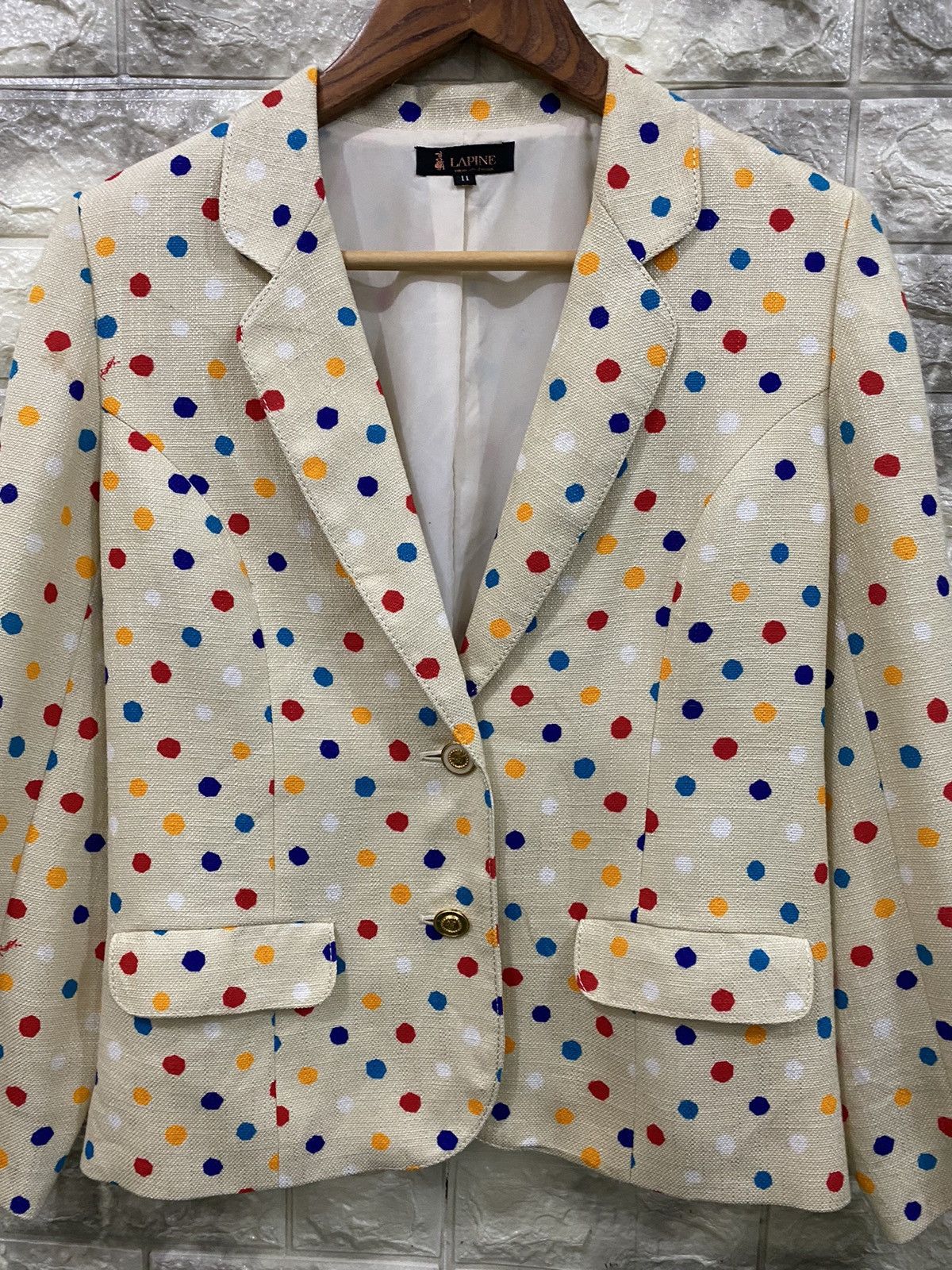 Japanese Brand × Yves Saint Laurent Lapine YSL Print polcadot Jacket Size XS / US 0-2 / IT 36-38 - 5 Thumbnail