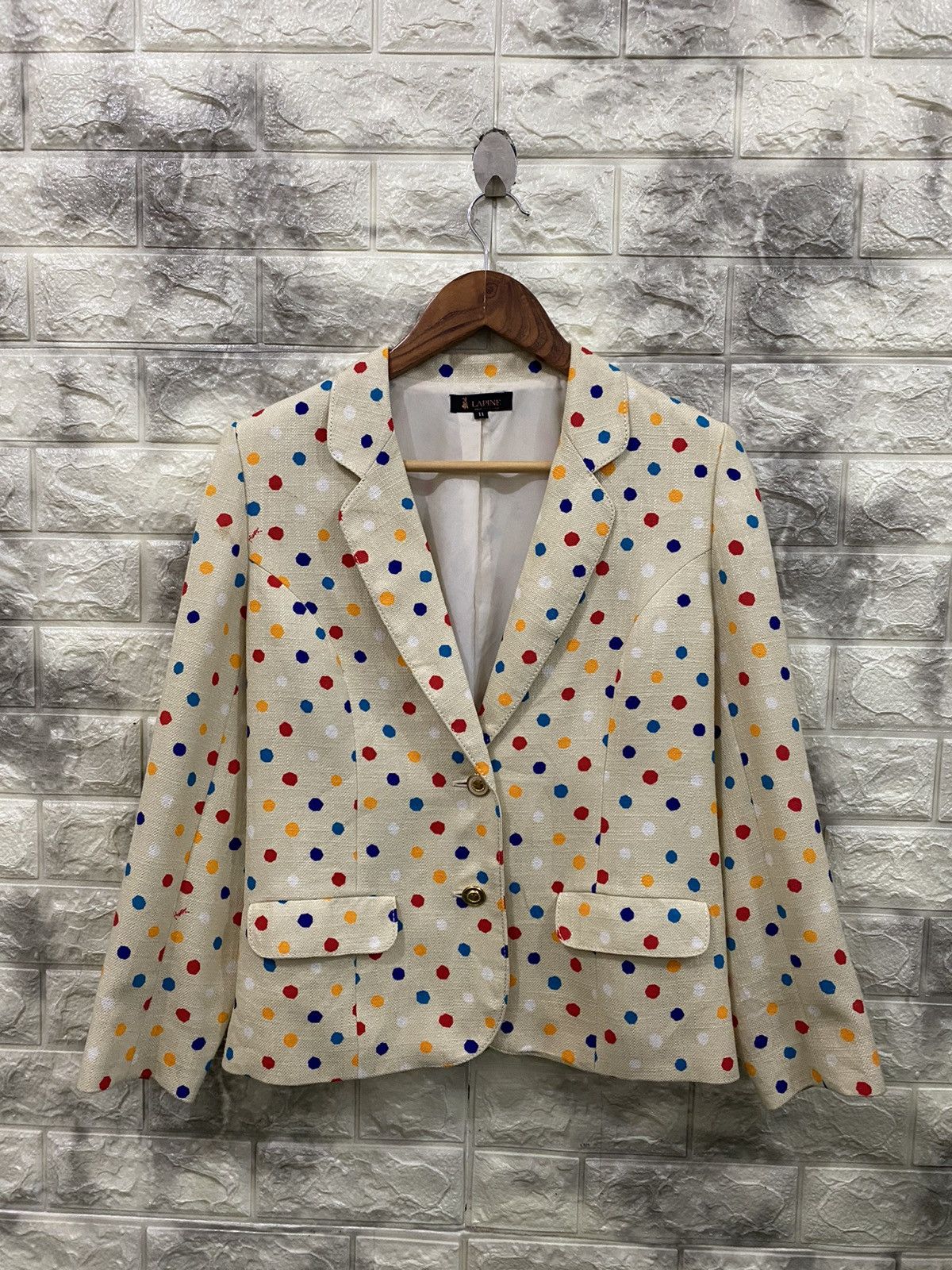 Japanese Brand × Yves Saint Laurent Lapine YSL Print polcadot Jacket Size XS / US 0-2 / IT 36-38 - 2 Thumbnail