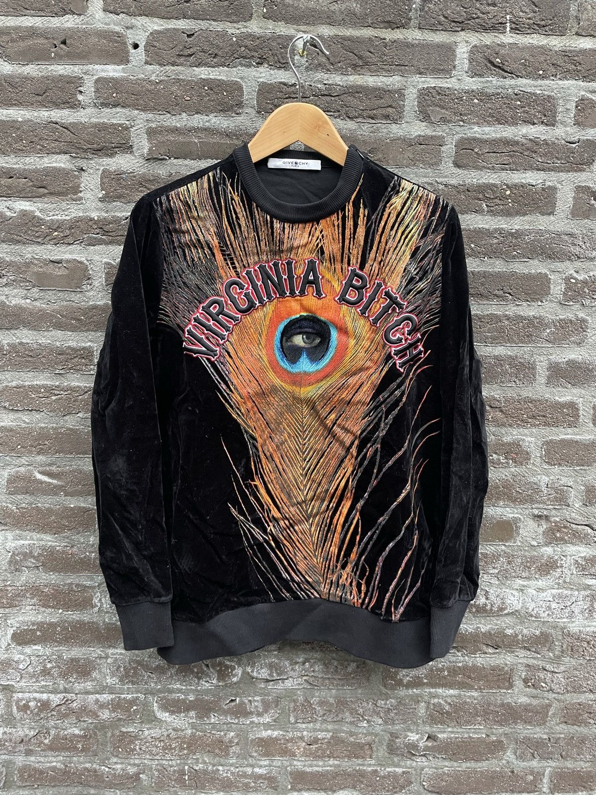 image of Givenchy x Riccardo Tisci Virginia Bitch Velvet Sweater in Black, Men's (Size XS)