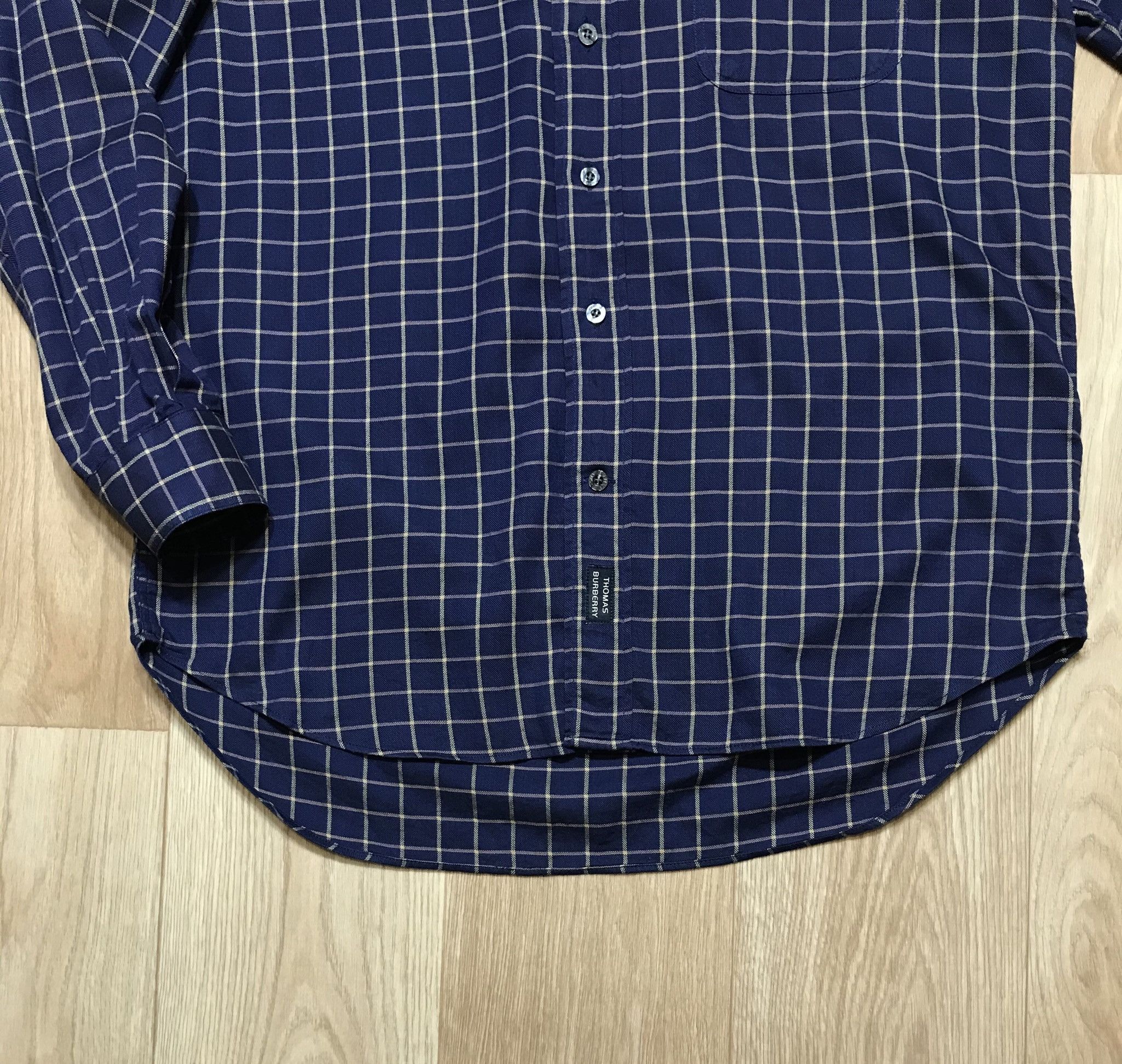 Burberry × Vintage Vintage Thomas Burberry Check Shirt Size US M / EU 48-50 / 2 - 2 Thumbnail