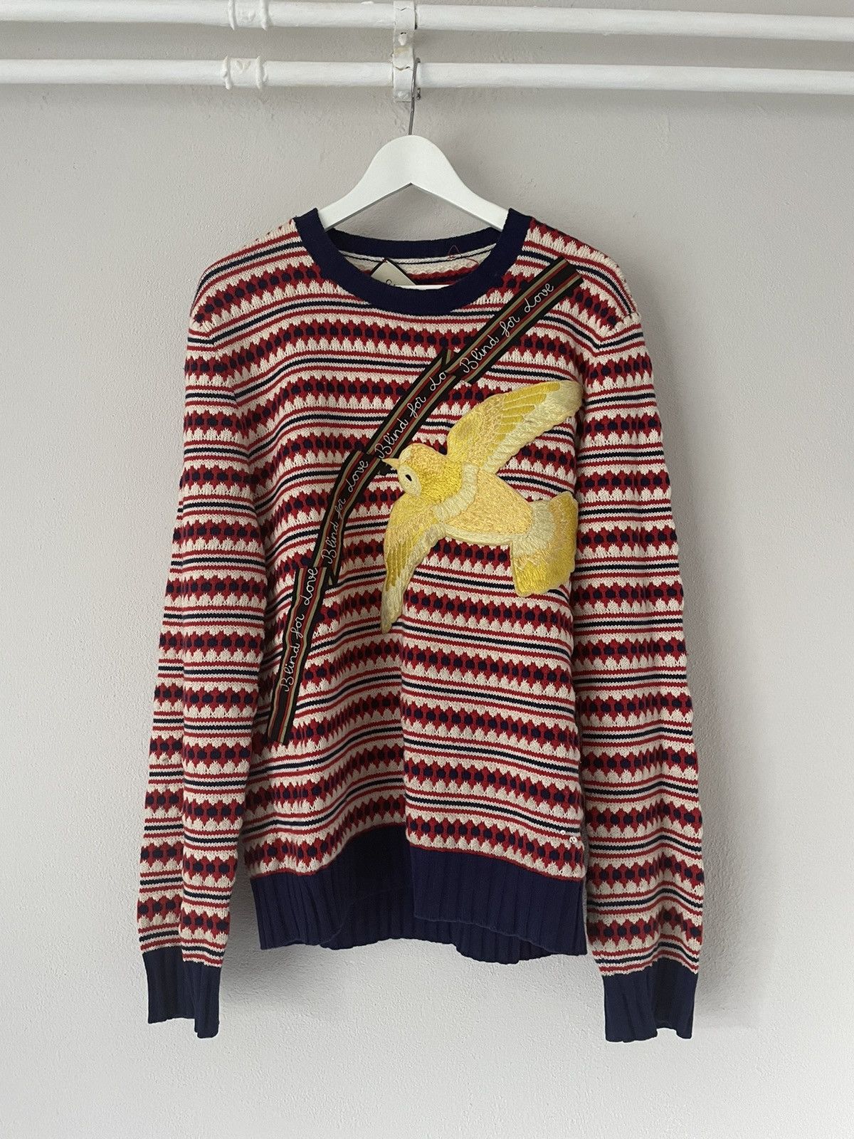 image of Gucci Blind For Love Pullover Knit Sweater, Men's (Size Large)