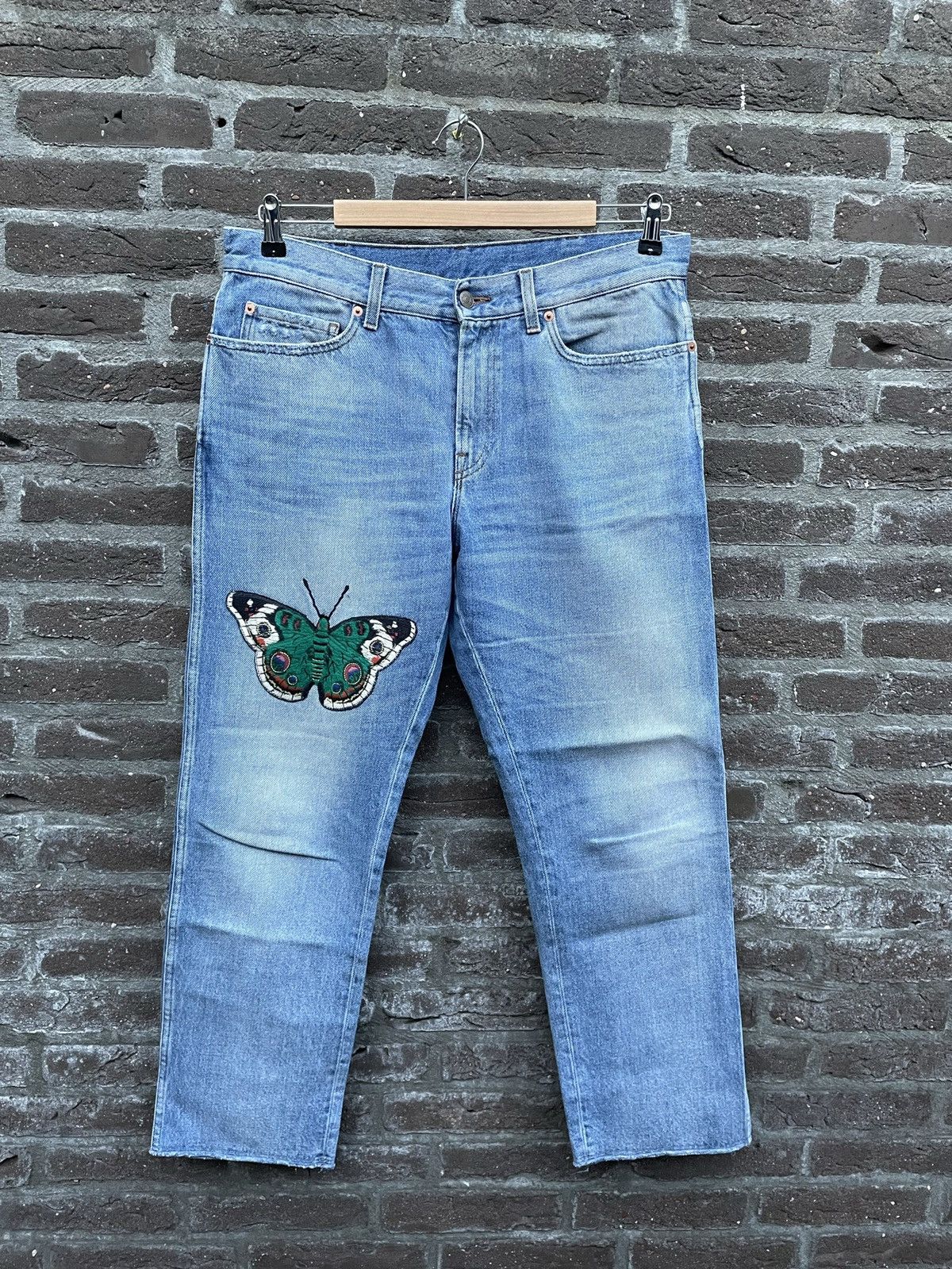 Gucci Butterfly Embroidered Jeans Size US 30 / EU 46 - 2 Thumbnail