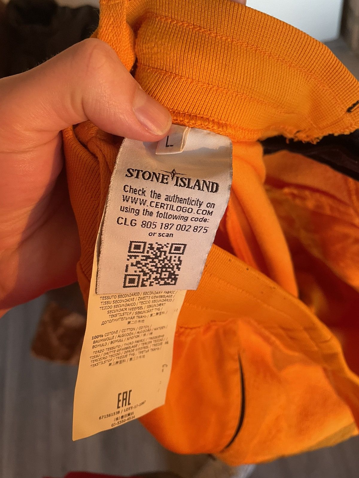Stone Island Orange Cargo Sweat Pants Size US 34 / EU 50 - 6 Thumbnail
