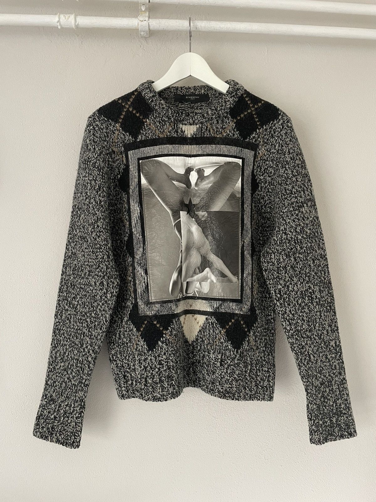 image of Givenchy x Riccardo Tisci Fw13 Sex Print Knit Sweater in Grey, Men's (Size Small)