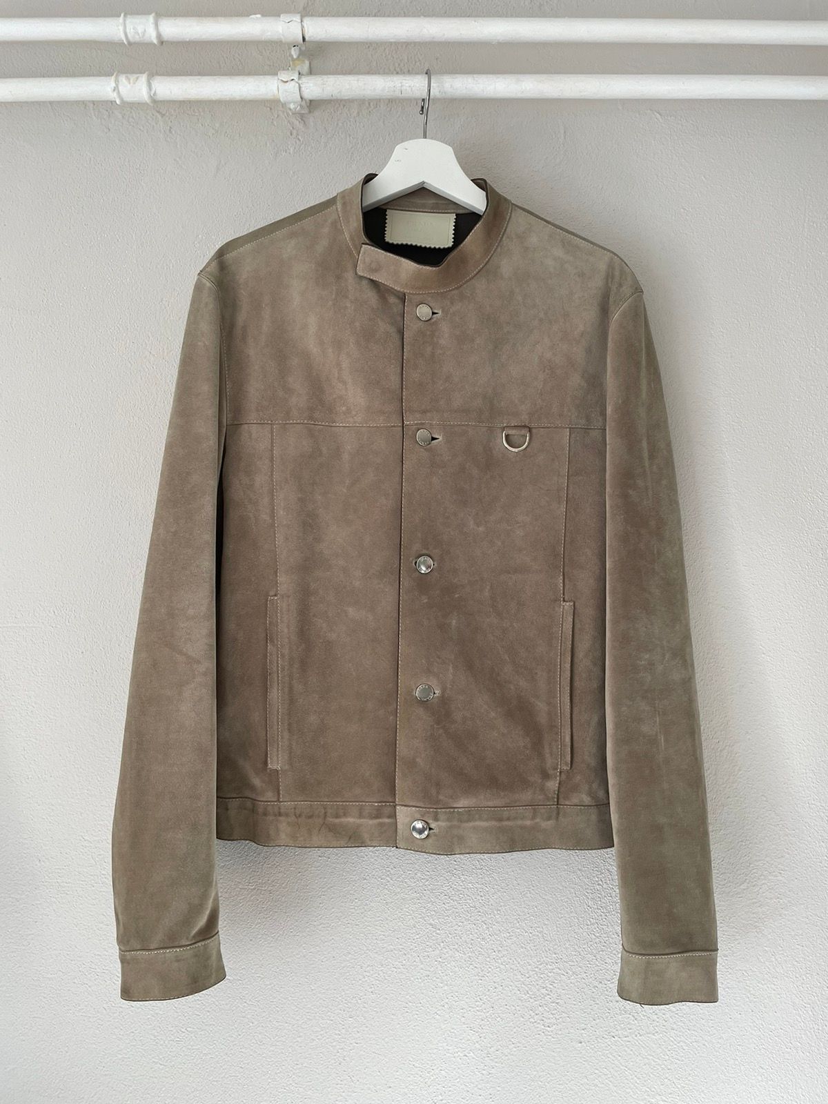 Pre-owned Prada Suede Leather Jacket In Beige