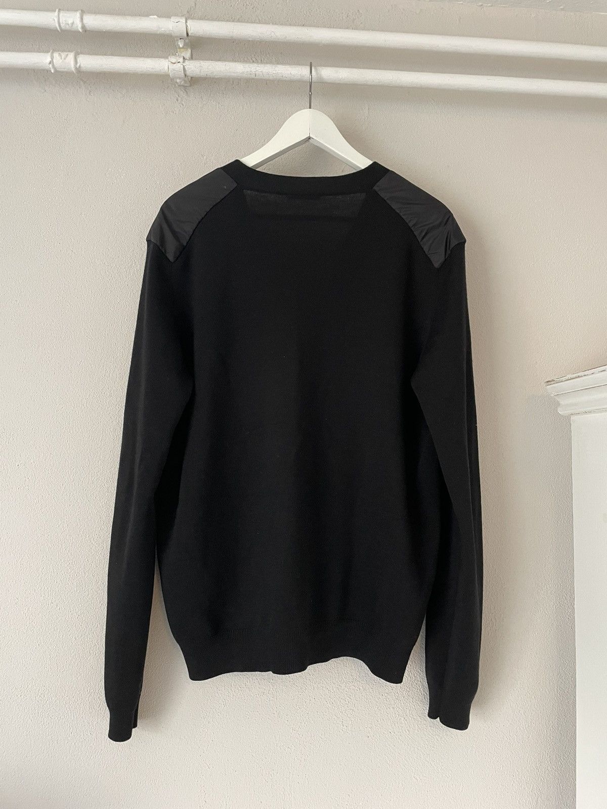 Prada Wool Cardigan with Nylon Applications and Red Logo Tab Size US L / EU 52-54 / 3 - 2 Thumbnail