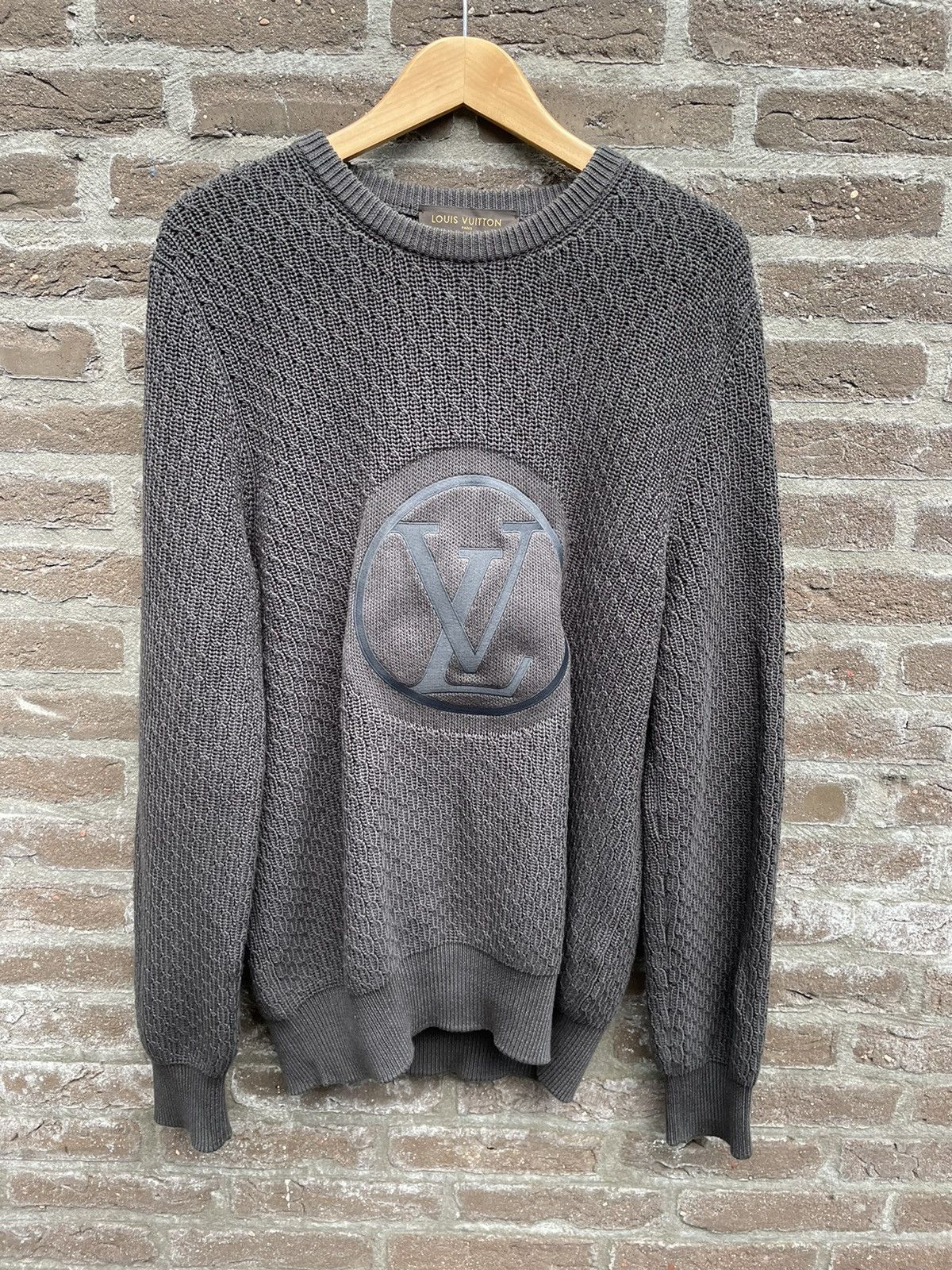 Louis Vuitton LV Logo Cotton/Silk Blend Knit Sweater Size US L / EU 52-54 / 3 - 3 Thumbnail