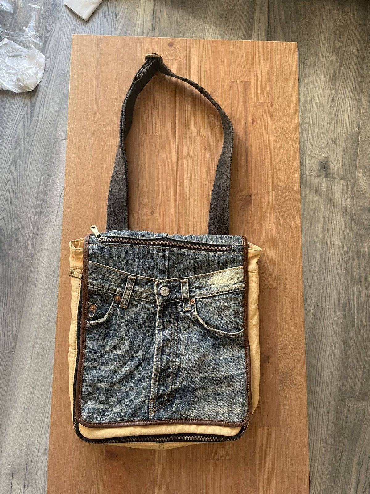 Dolce Gabbana Blue Denim Jeans Messenger Bag, Men's