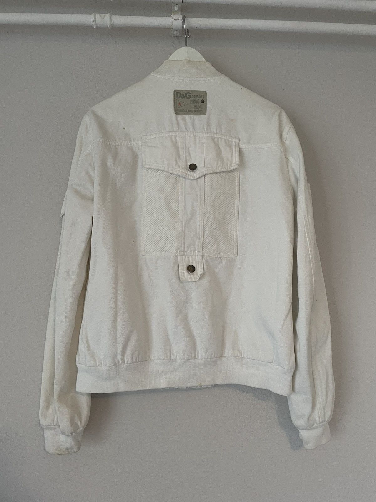 Dolce & Gabbana White Combat Rebel Cargo Bomber Size US M / EU 48-50 / 2 - 2 Thumbnail