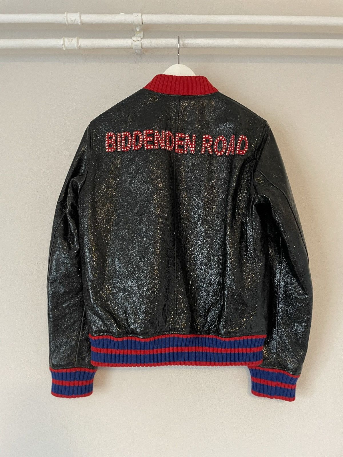 Gucci BNWT ‘Biddenden Road’ Crackled Goat Leather Bomber Jacket Size US S / EU 44-46 / 1 - 3 Thumbnail