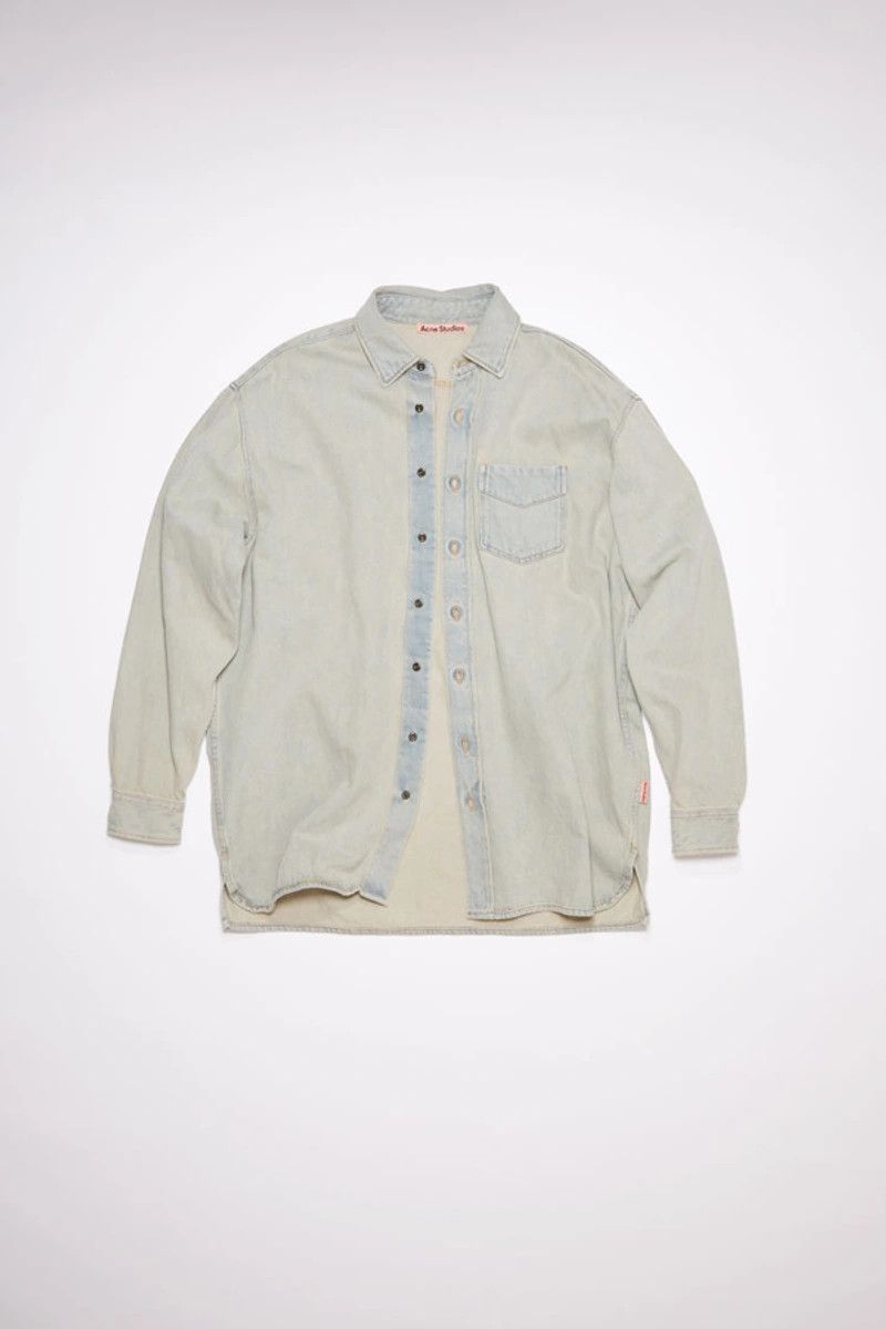 NWOT $380 - Green/beige Organic Denim Shirt