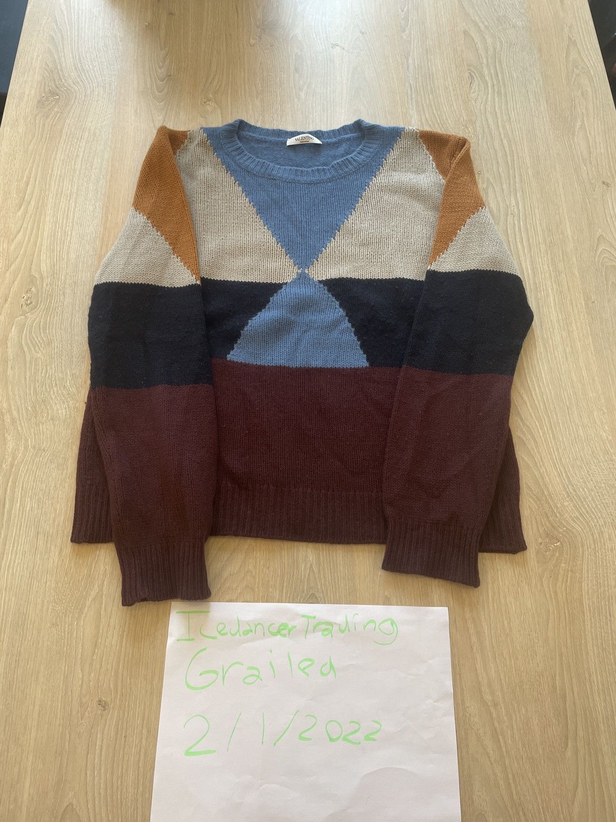 Valentino AW14 Geometric Pattern Cashmere Knit Sweater Size US M / EU 48-50 / 2 - 10 Thumbnail