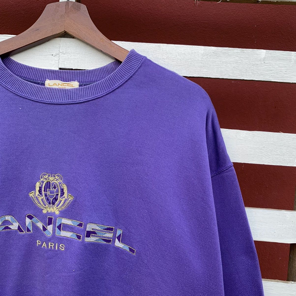 Lancel × Vintage Vintage 90s Lancel Sweatshirt Embroidered Logo Size US L / EU 52-54 / 3 - 4 Thumbnail