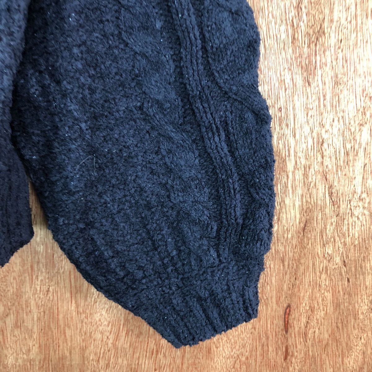 Homespun Knitwear × Japanese Brand Rose Farm Dark Blue Mohair Shag Shaggy Knitwear #c386 Size L / US 10 / IT 46 - 4 Thumbnail