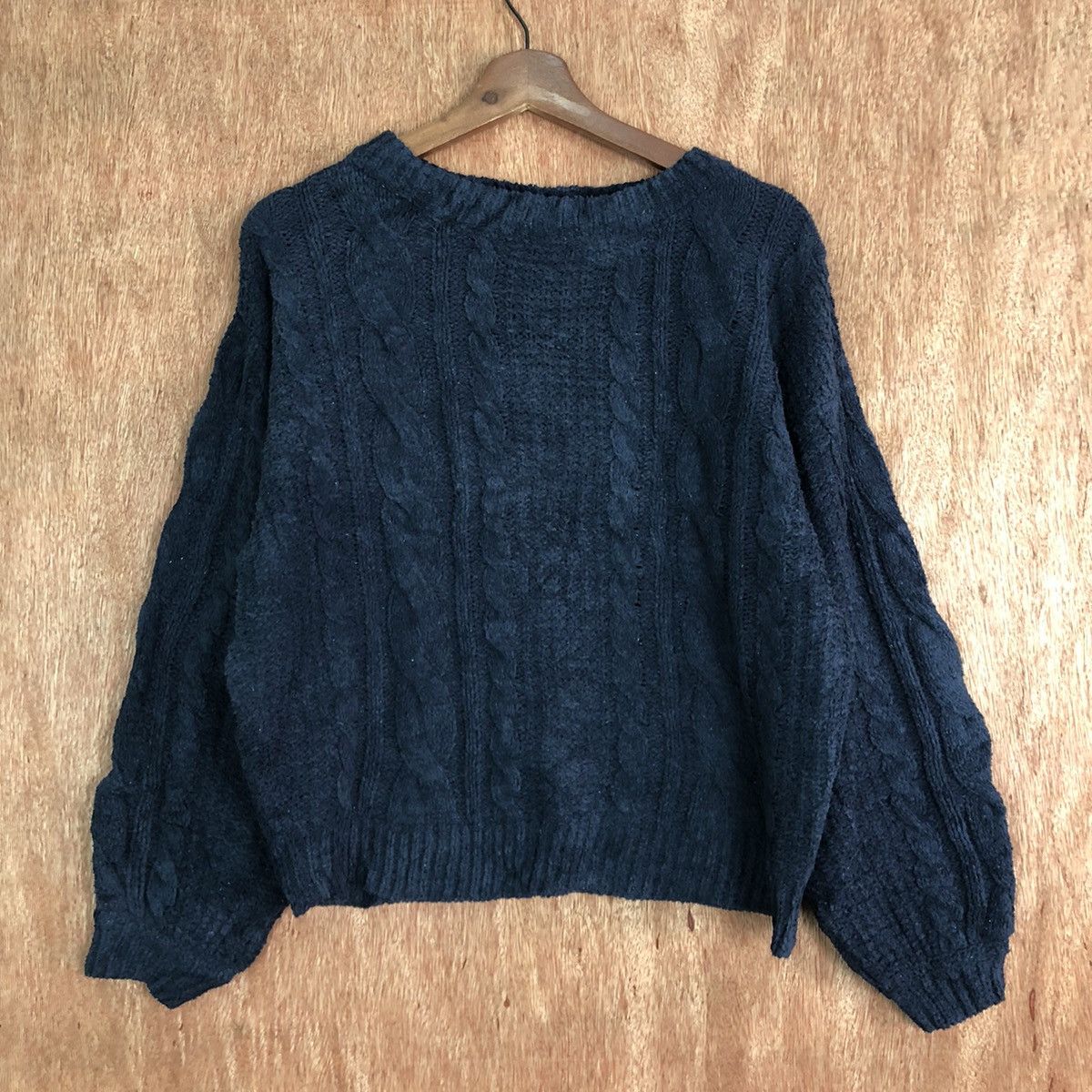 Homespun Knitwear × Japanese Brand Rose Farm Dark Blue Mohair Shag Shaggy Knitwear #c386 Size L / US 10 / IT 46 - 3 Thumbnail