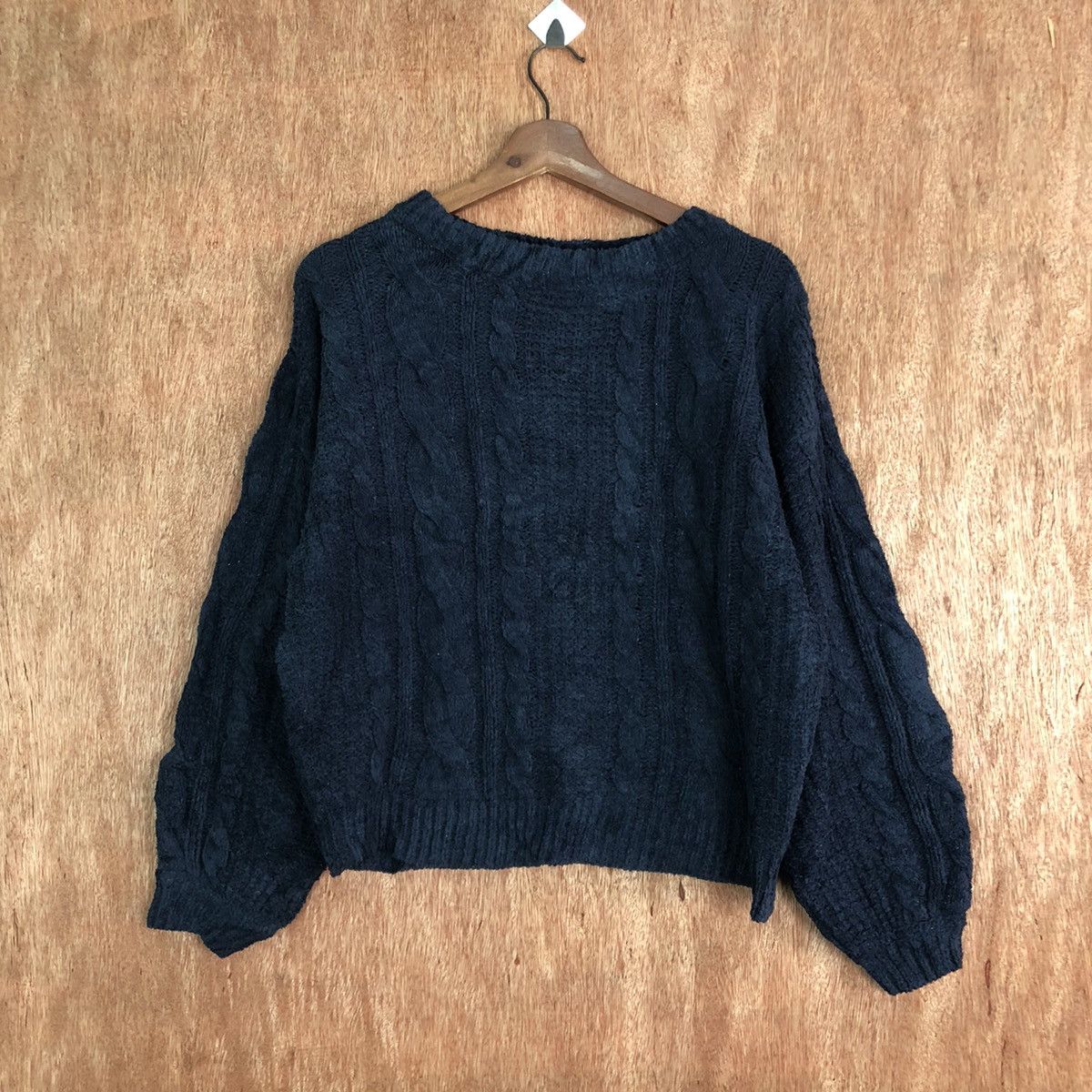 Rose Farm Dark Blue Mohair Shag Shaggy Knitwear #c386