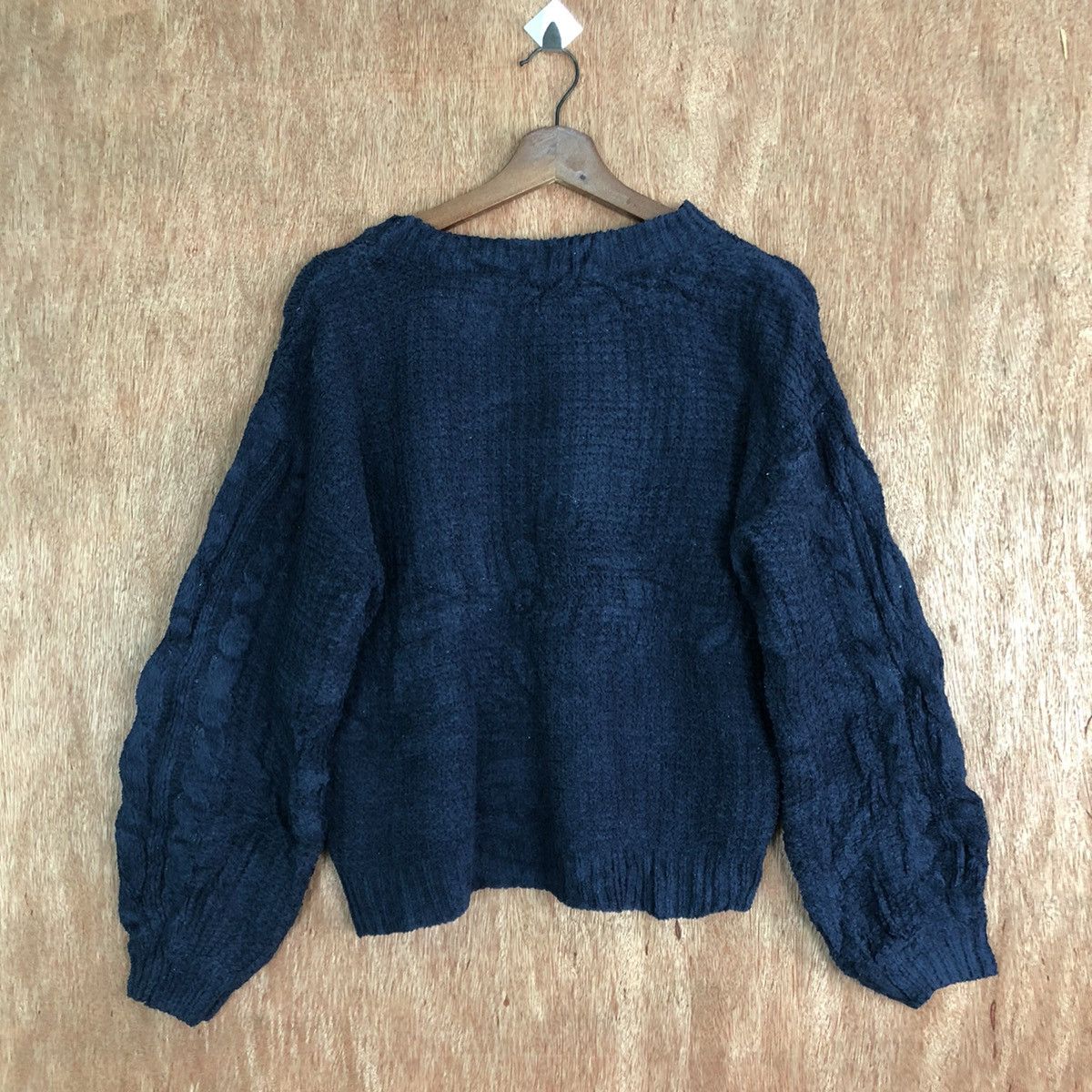 Homespun Knitwear × Japanese Brand Rose Farm Dark Blue Mohair Shag Shaggy Knitwear #c386 Size L / US 10 / IT 46 - 9 Thumbnail
