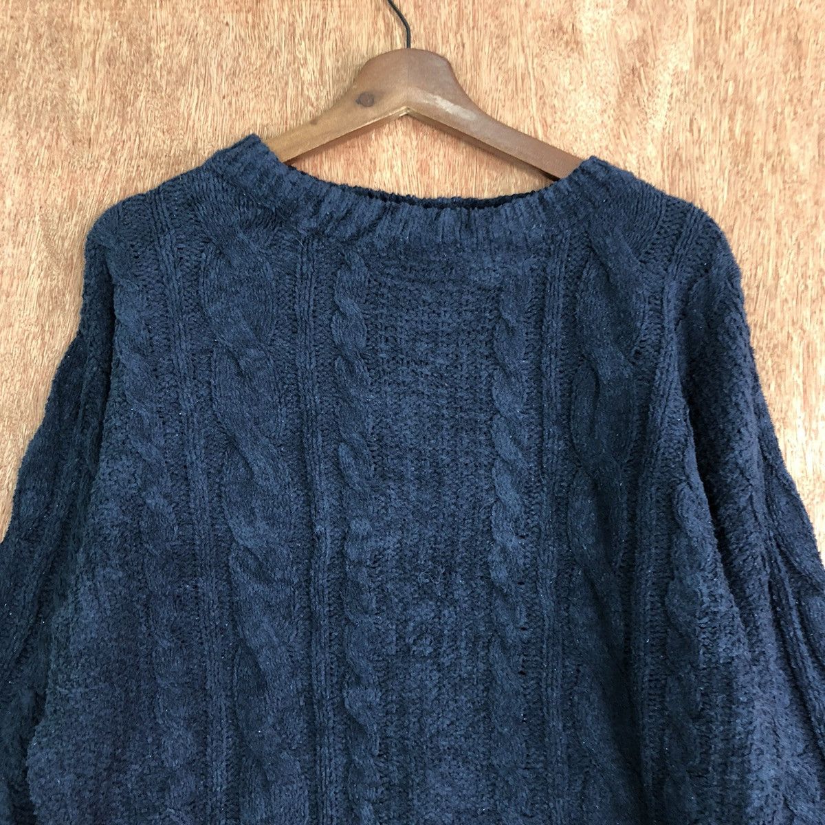 Homespun Knitwear × Japanese Brand Rose Farm Dark Blue Mohair Shag Shaggy Knitwear #c386 Size L / US 10 / IT 46 - 2 Thumbnail