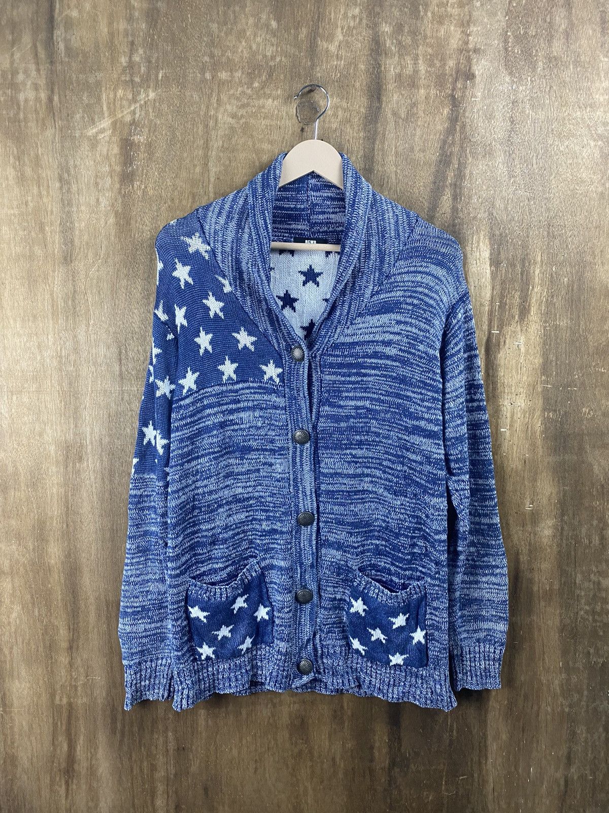 Aran Isles Knitwear × Japanese Brand RCWB Japan patchwork cardigan Knitwear #Z061 Size US L / EU 52-54 / 3 - 1 Thumbnail