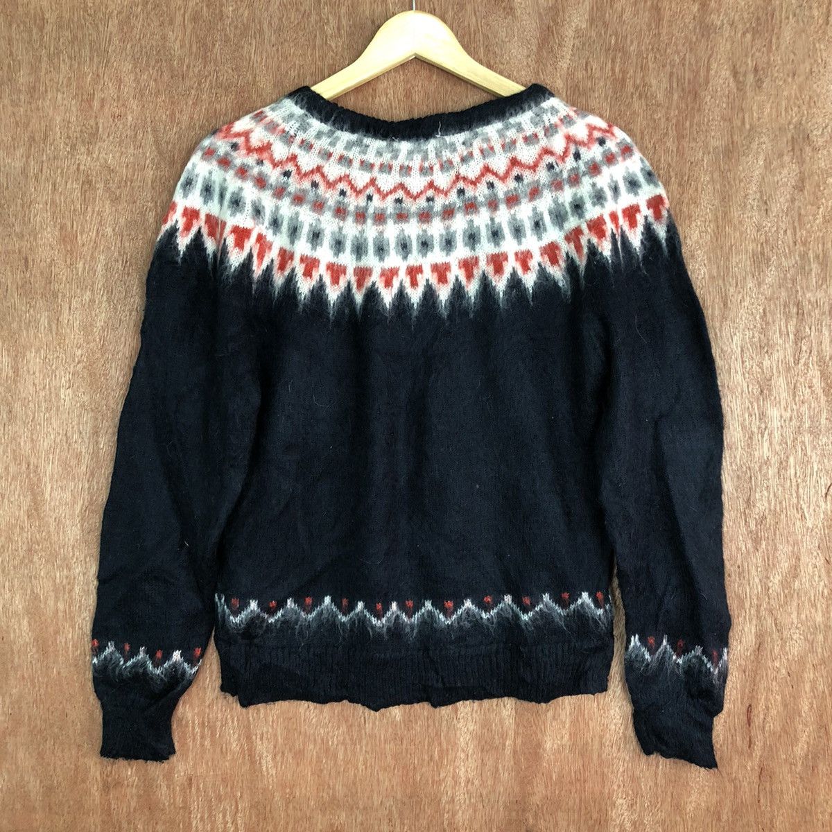 Homespun Knitwear × LOWRYS FARM × Vintage Lowrys Farm Black Navajo Knitwear fur mohair #c339 Size M / US 6-8 / IT 42-44 - 10 Thumbnail