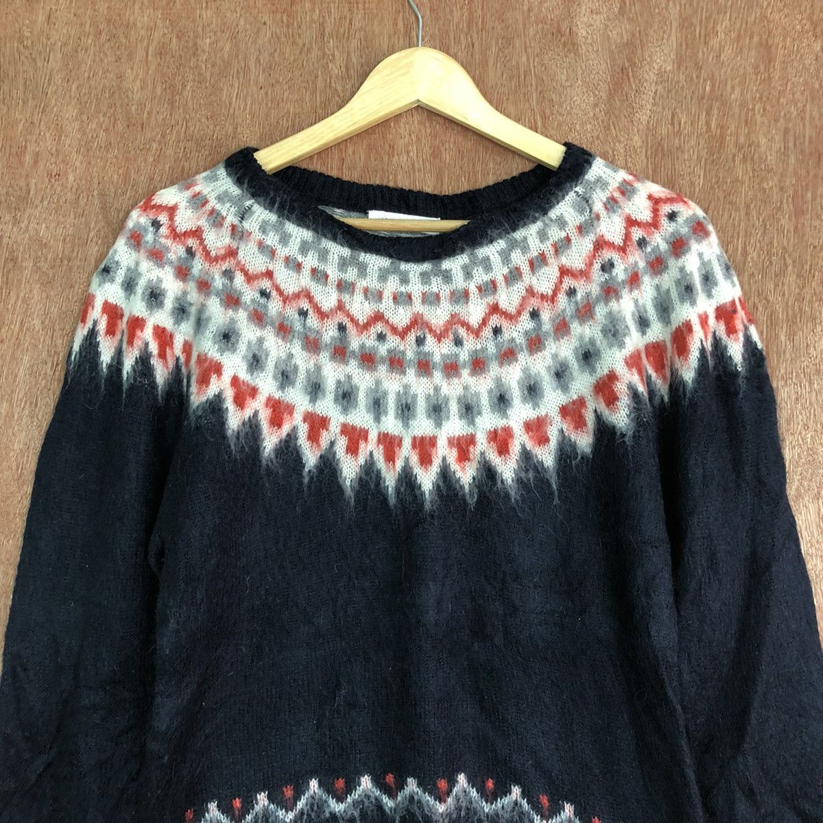 Homespun Knitwear × LOWRYS FARM × Vintage Lowrys Farm Black Navajo Knitwear fur mohair #c339 Size M / US 6-8 / IT 42-44 - 2 Thumbnail