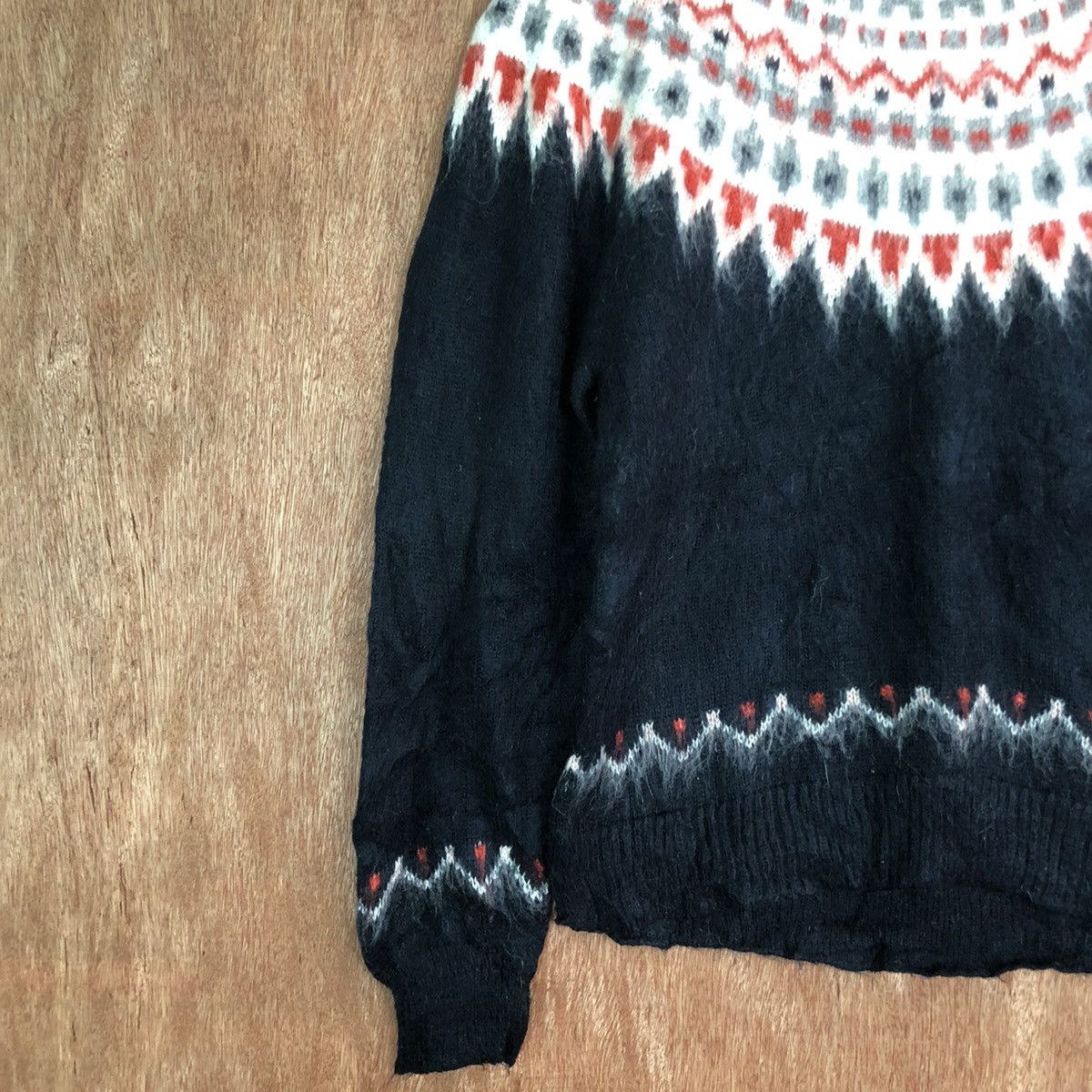 Homespun Knitwear × LOWRYS FARM × Vintage Lowrys Farm Black Navajo Knitwear fur mohair #c339 Size M / US 6-8 / IT 42-44 - 7 Thumbnail