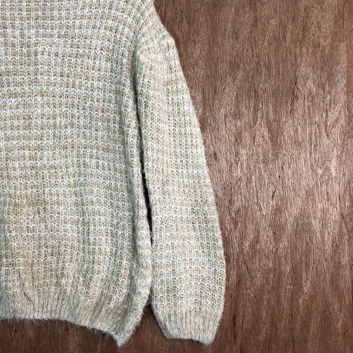 Homespun Knitwear × Japanese Brand DLL Park Girl Light Brown Mohair shaggy fur Knitwear #c375 Size M / US 6-8 / IT 42-44 - 5 Thumbnail