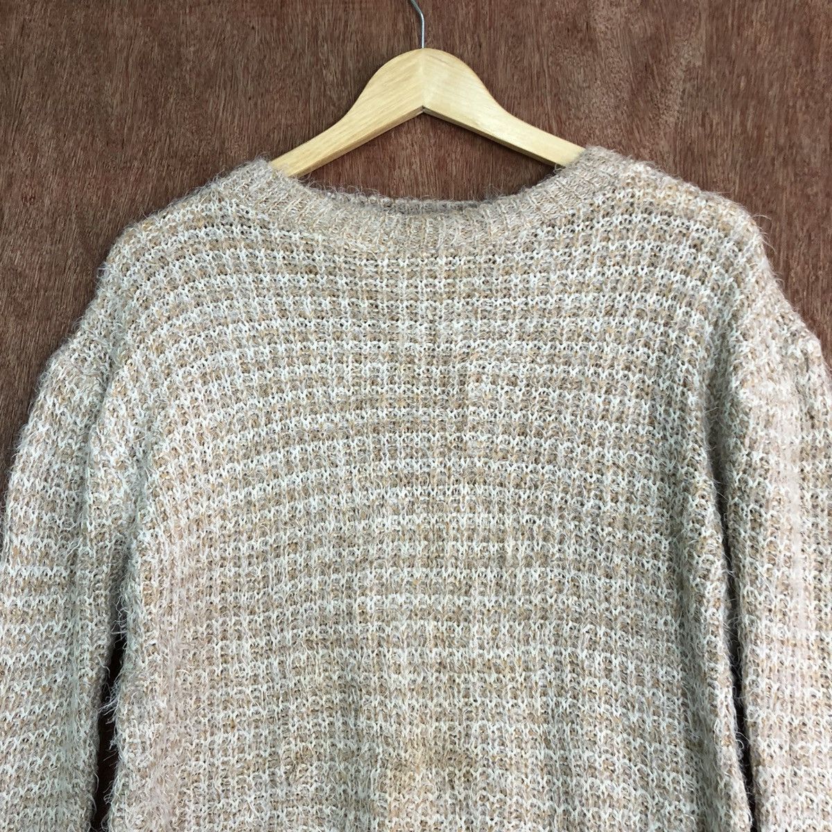 Homespun Knitwear × Japanese Brand DLL Park Girl Light Brown Mohair shaggy fur Knitwear #c375 Size M / US 6-8 / IT 42-44 - 2 Thumbnail