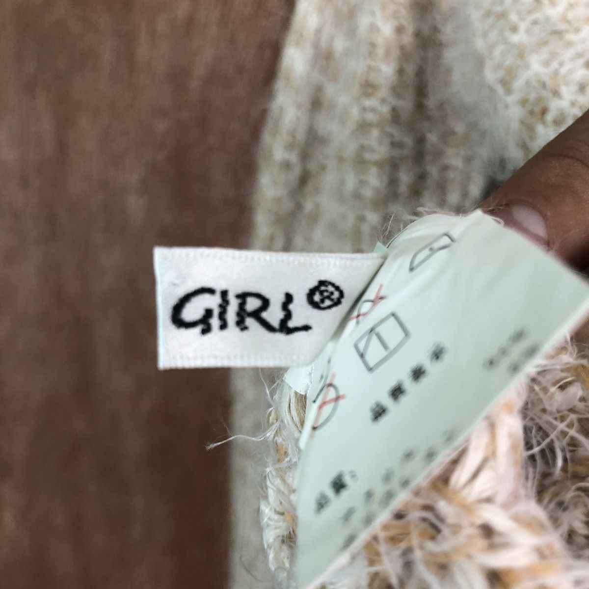 Homespun Knitwear × Japanese Brand DLL Park Girl Light Brown Mohair shaggy fur Knitwear #c375 Size M / US 6-8 / IT 42-44 - 12 Thumbnail