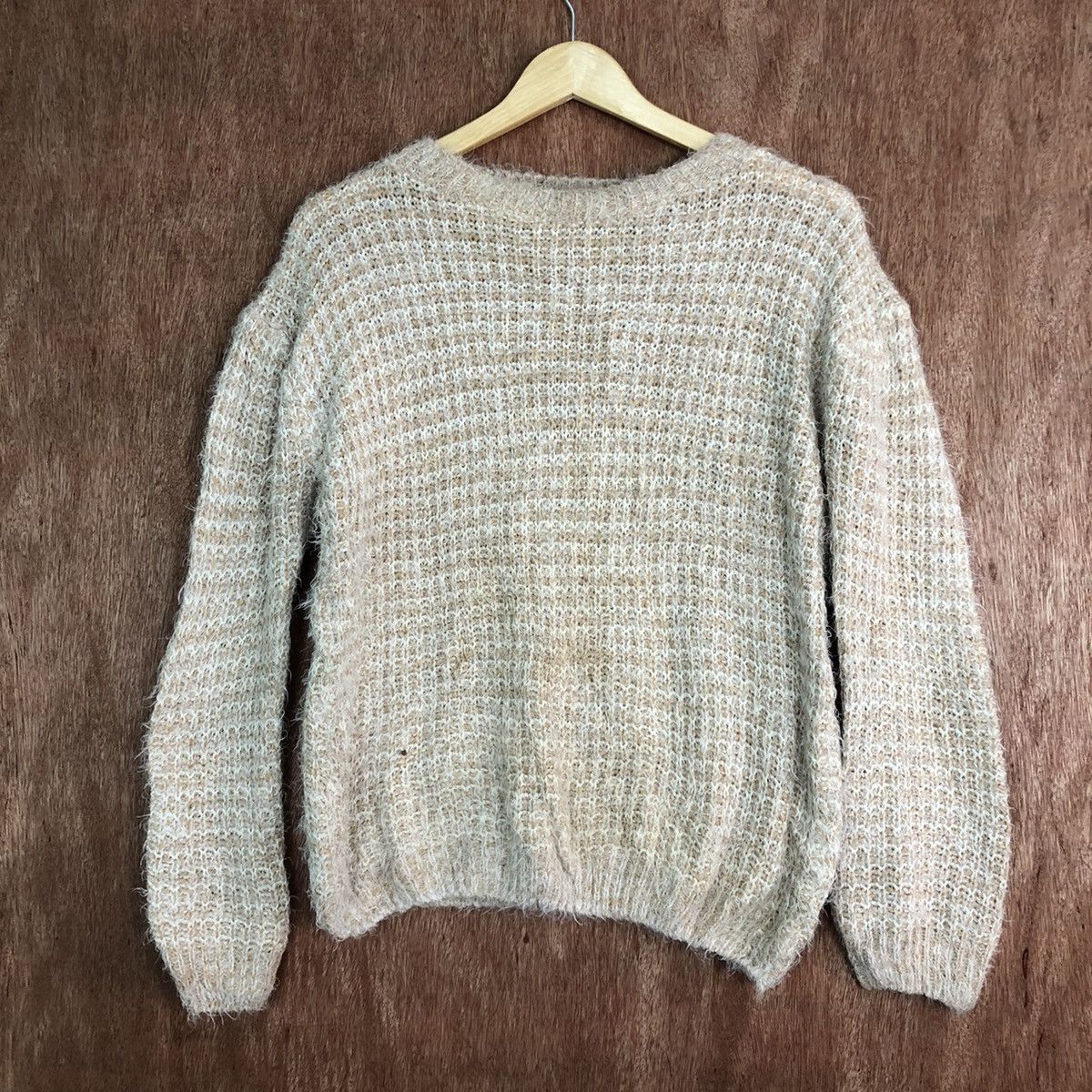 Homespun Knitwear × Japanese Brand DLL Park Girl Light Brown Mohair shaggy fur Knitwear #c375 Size M / US 6-8 / IT 42-44 - 1 Thumbnail