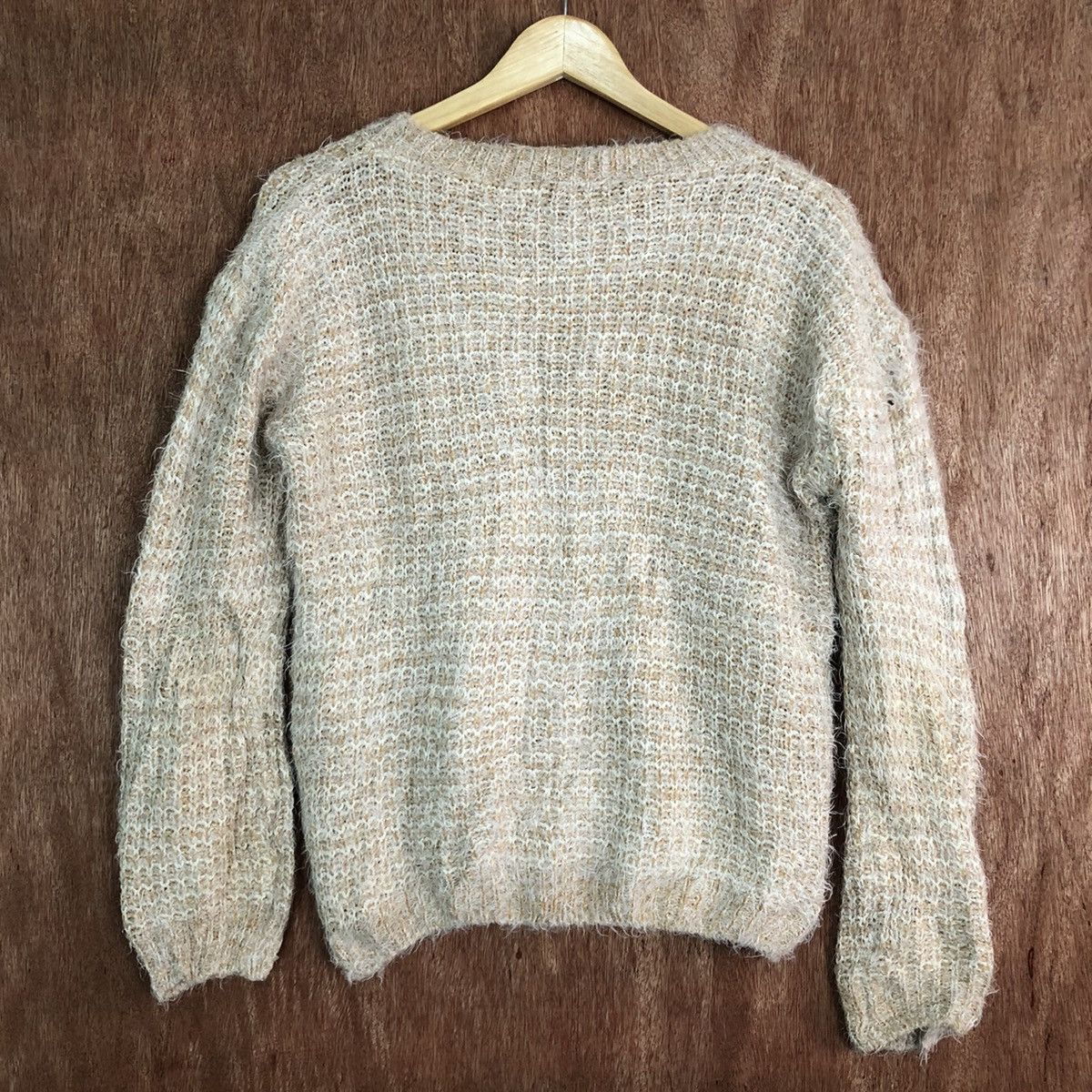 Homespun Knitwear × Japanese Brand DLL Park Girl Light Brown Mohair shaggy fur Knitwear #c375 Size M / US 6-8 / IT 42-44 - 9 Thumbnail