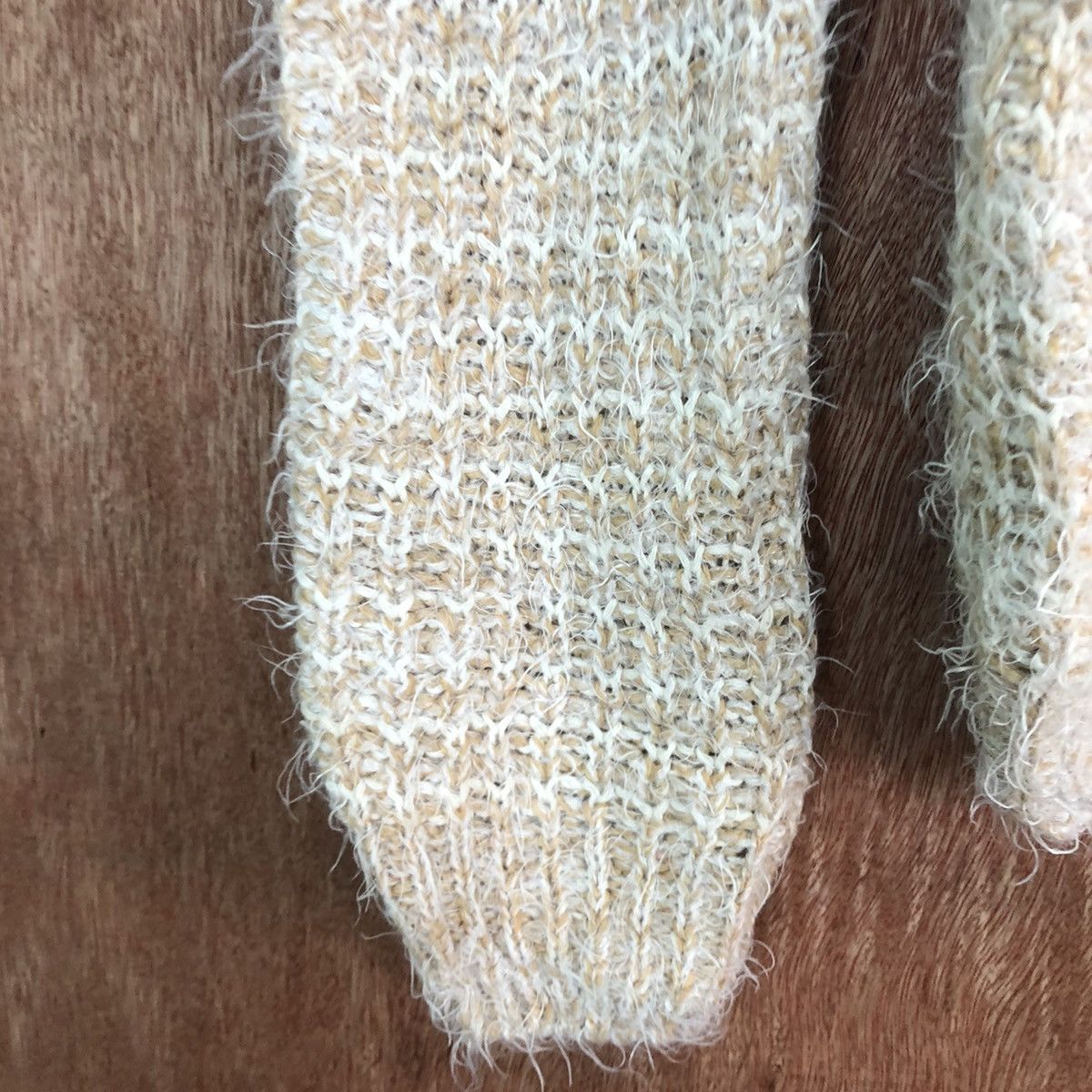 Homespun Knitwear × Japanese Brand DLL Park Girl Light Brown Mohair shaggy fur Knitwear #c375 Size M / US 6-8 / IT 42-44 - 6 Thumbnail