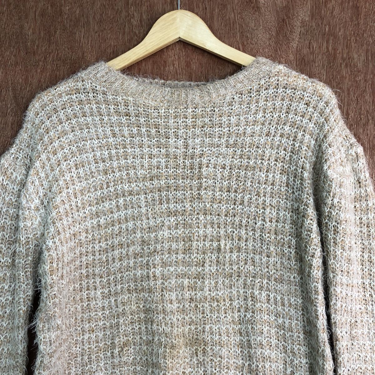 Homespun Knitwear × Japanese Brand DLL Park Girl Light Brown Mohair shaggy fur Knitwear #c375 Size M / US 6-8 / IT 42-44 - 8 Thumbnail