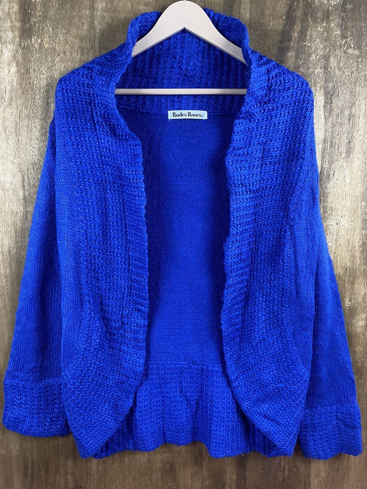 Japanese Brand Rodes Roses Japanese cardigan blue Knitwear #Z027 Size US M / EU 48-50 / 2 - 2 Thumbnail